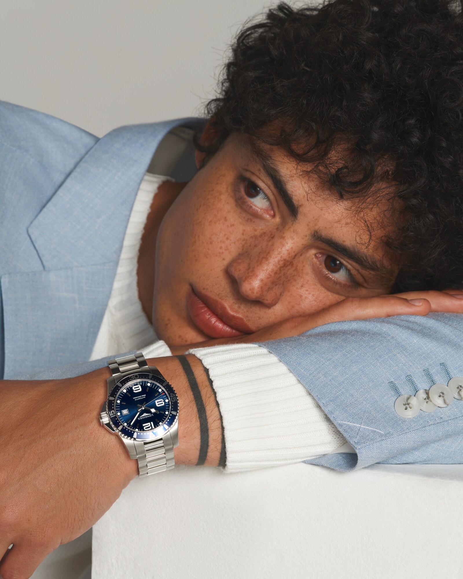 ハイドロコンクエスト 自動巻、ステンレススティール、ブルー