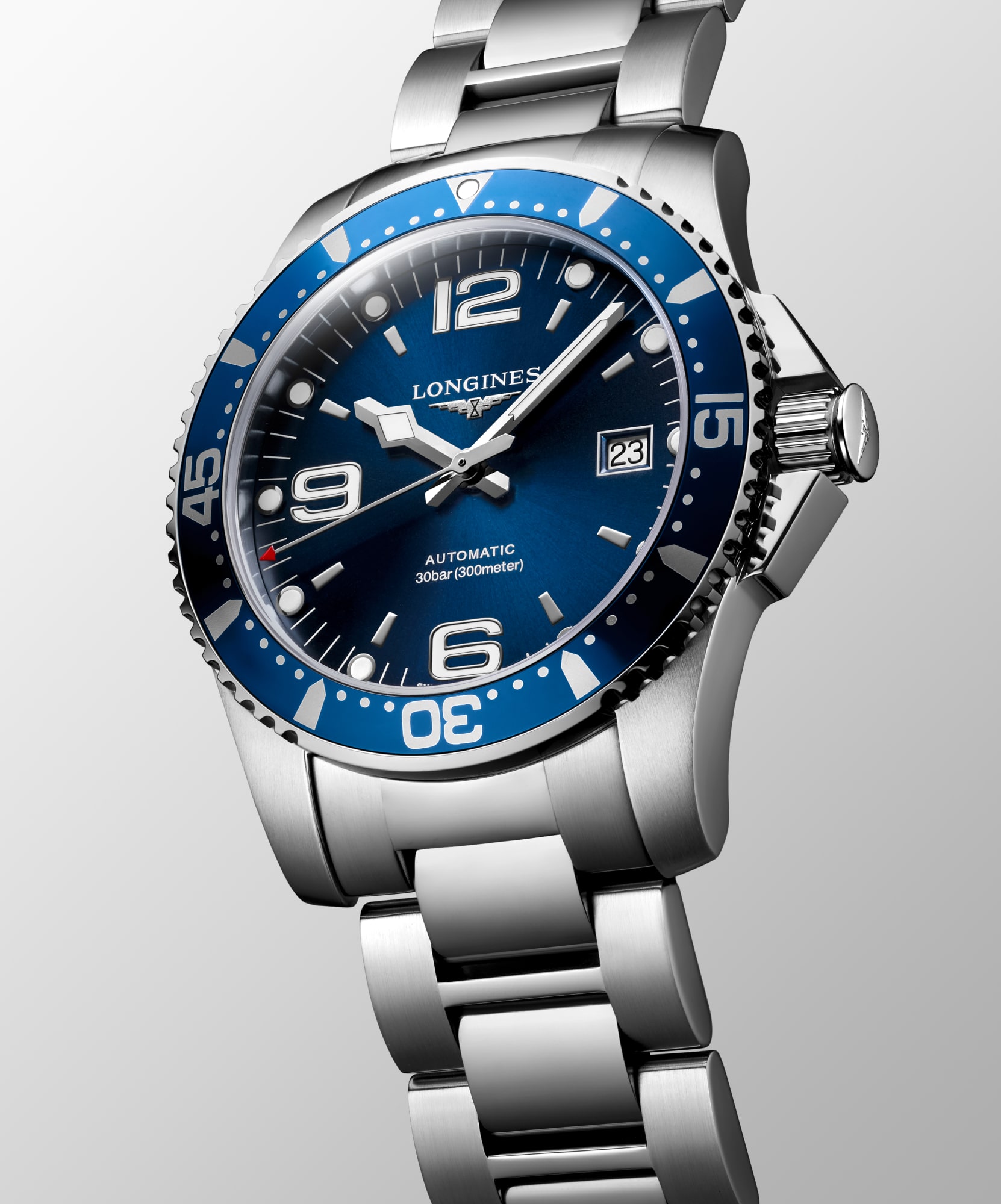 ハイドロコンクエスト 自動巻、ステンレススティール、ブルー