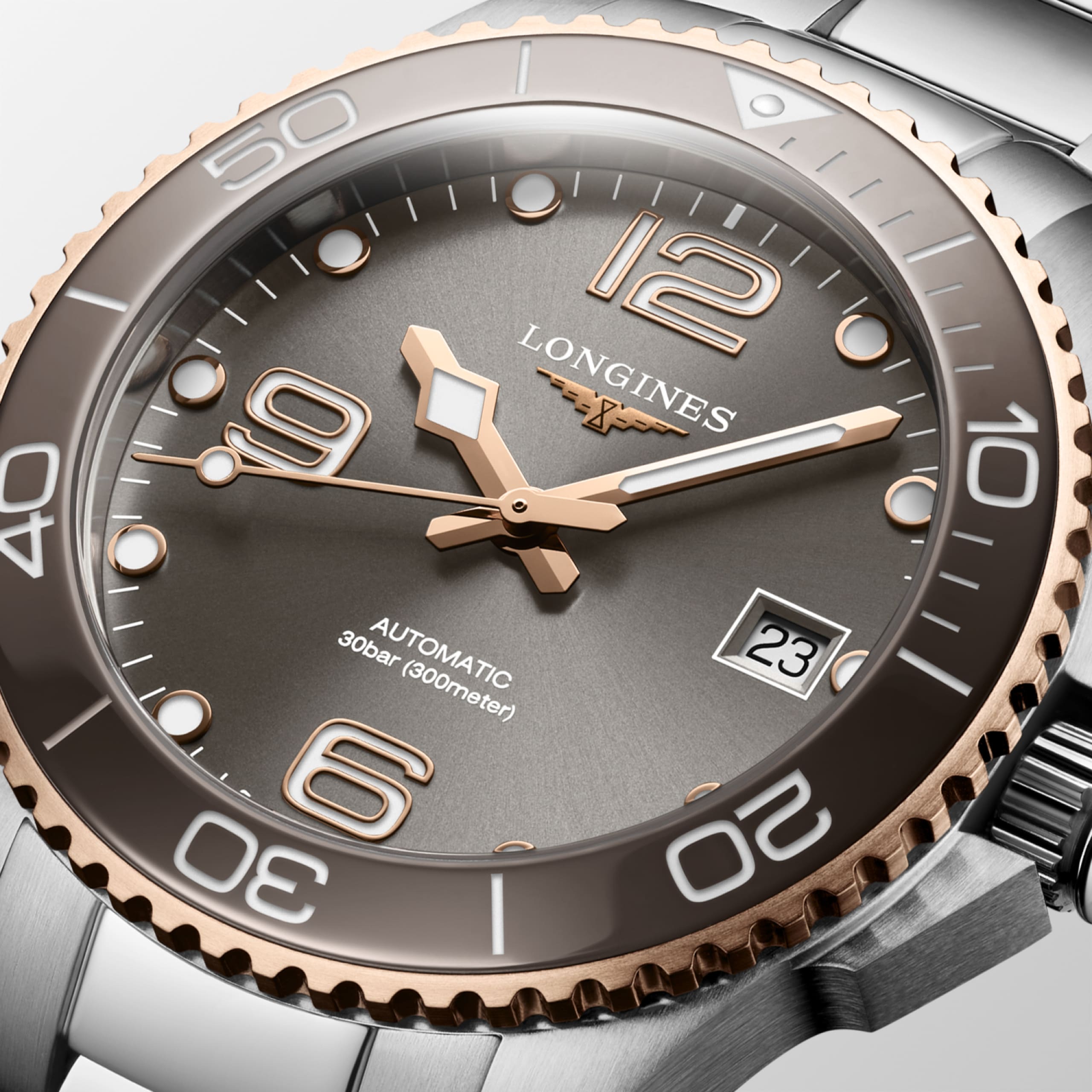 Longines HYDROCONQUEST automatico acciaio inossidabile e lunetta in ceramica Watch - L3.780.3.78.6