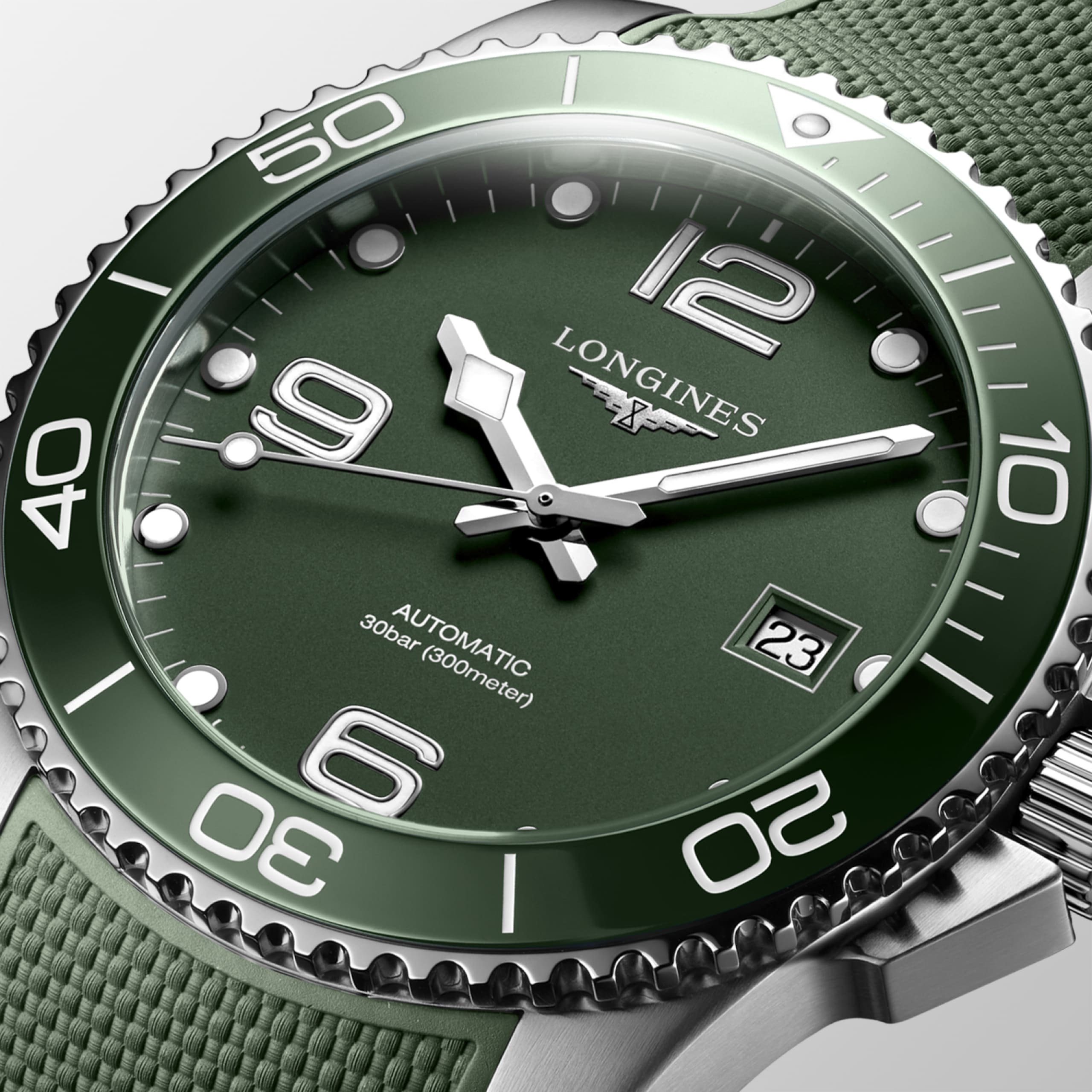 Longines HYDROCONQUEST automático aço inoxidável e luneta em cerâmica Watch - L3.781.4.06.9