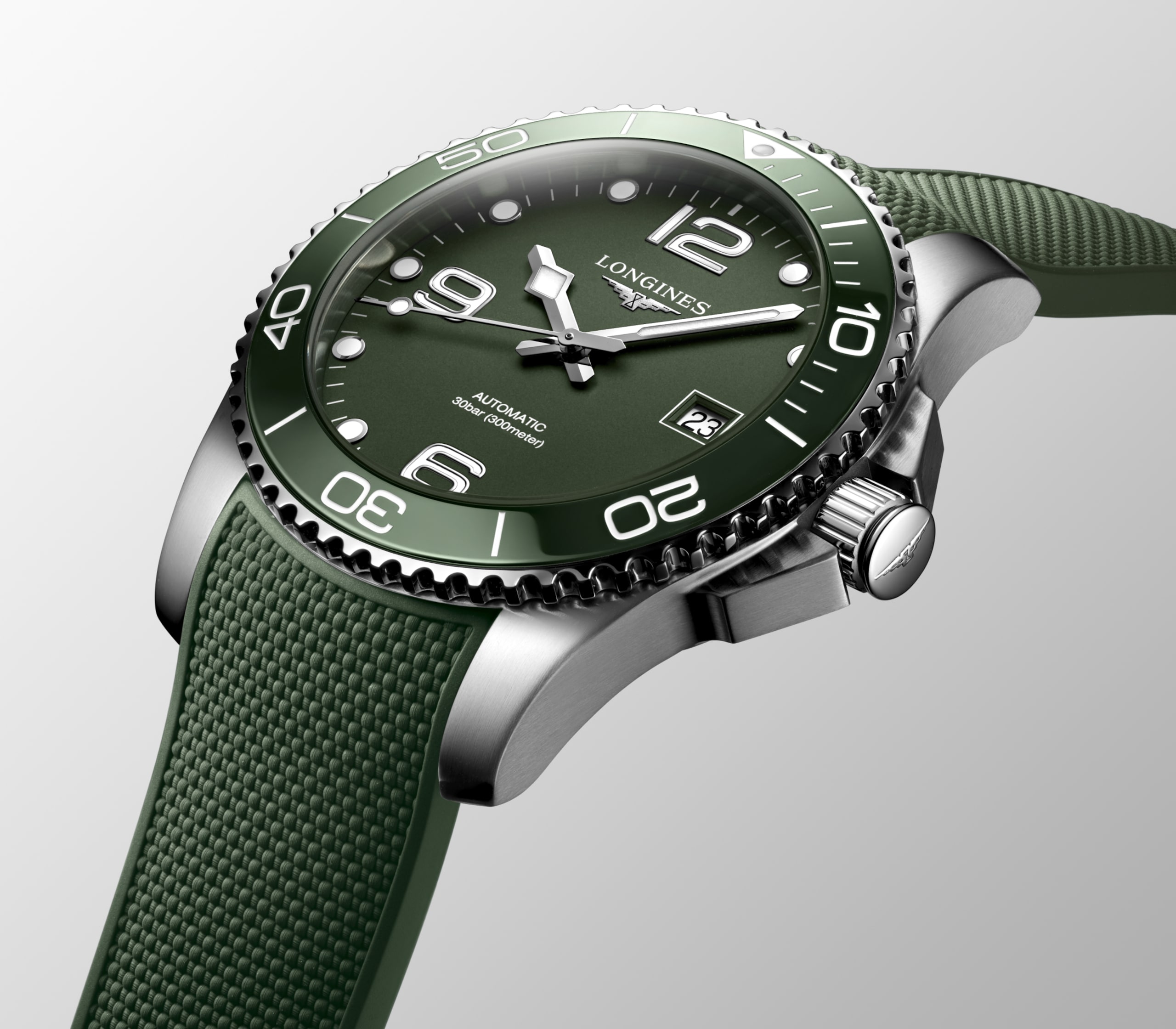 Longines HYDROCONQUEST automático aço inoxidável e luneta em cerâmica Watch - L3.781.4.06.9