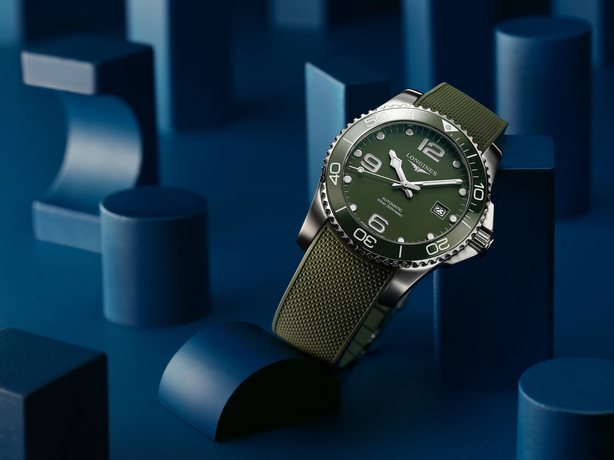Longines HYDROCONQUEST automático aço inoxidável e luneta em cerâmica Watch - L3.781.4.06.9