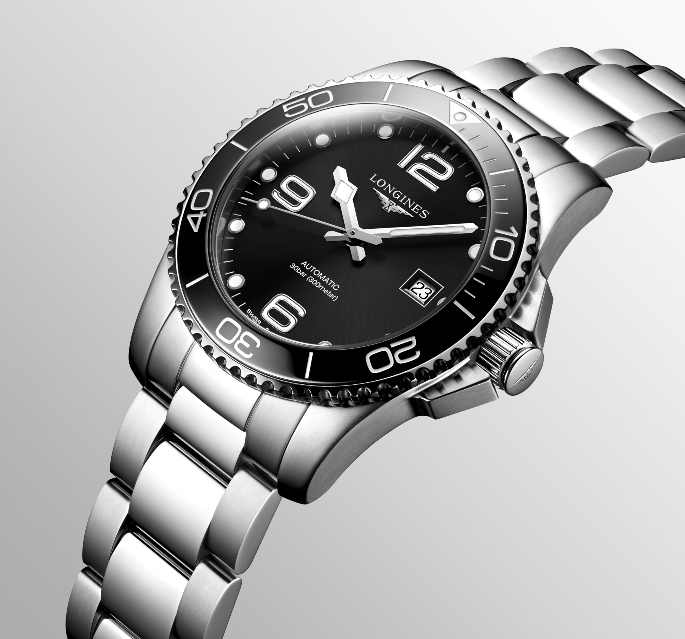 Longines HYDROCONQUEST Automatic Stainless steel and ceramic bezel Watch - L3.781.4.56.6