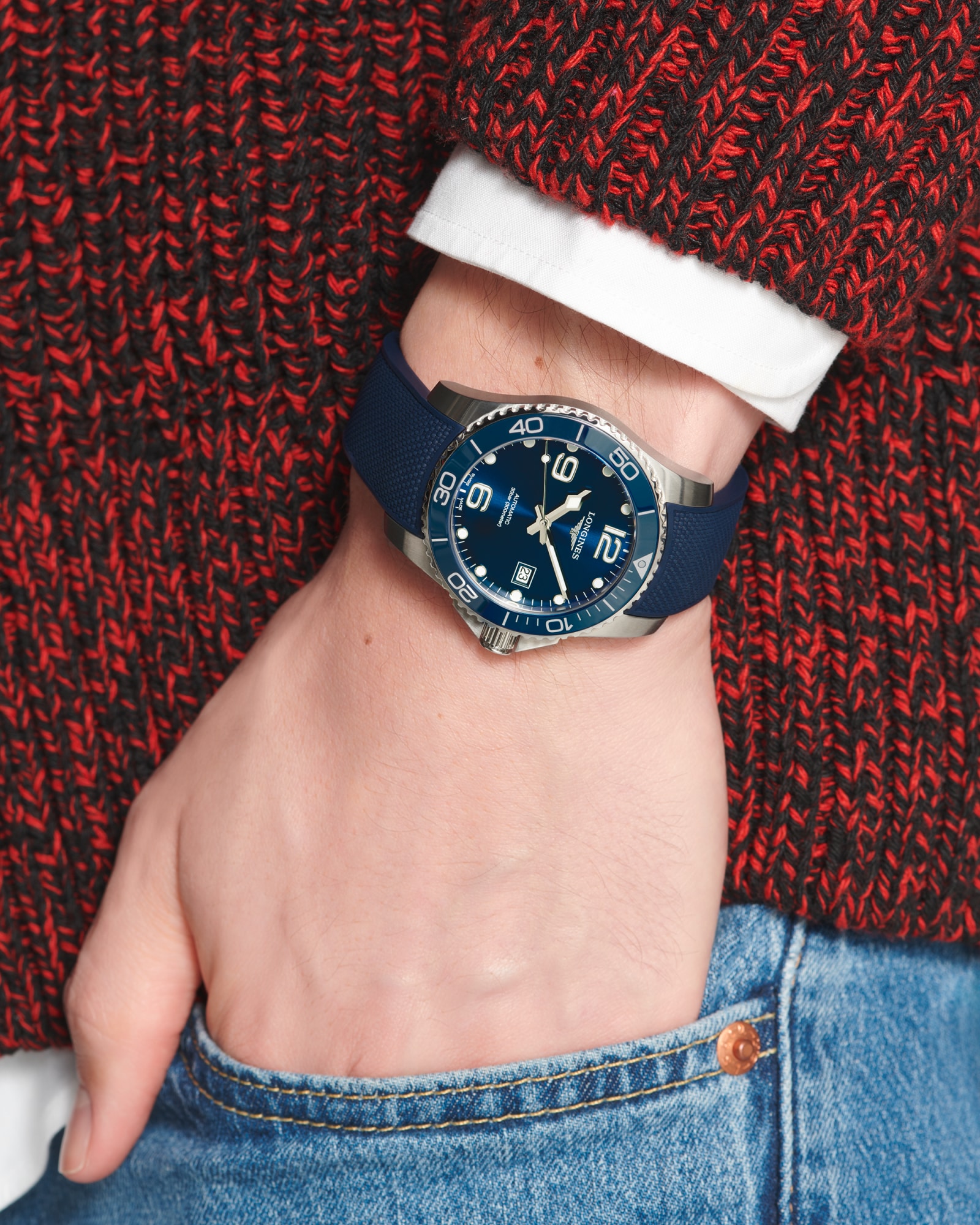 LONGINES ハイドロコンクエスト 自動巻き腕時計　フルセラミック ハイドロコンクエスト 自動巻、ステンレススティールとセラミック