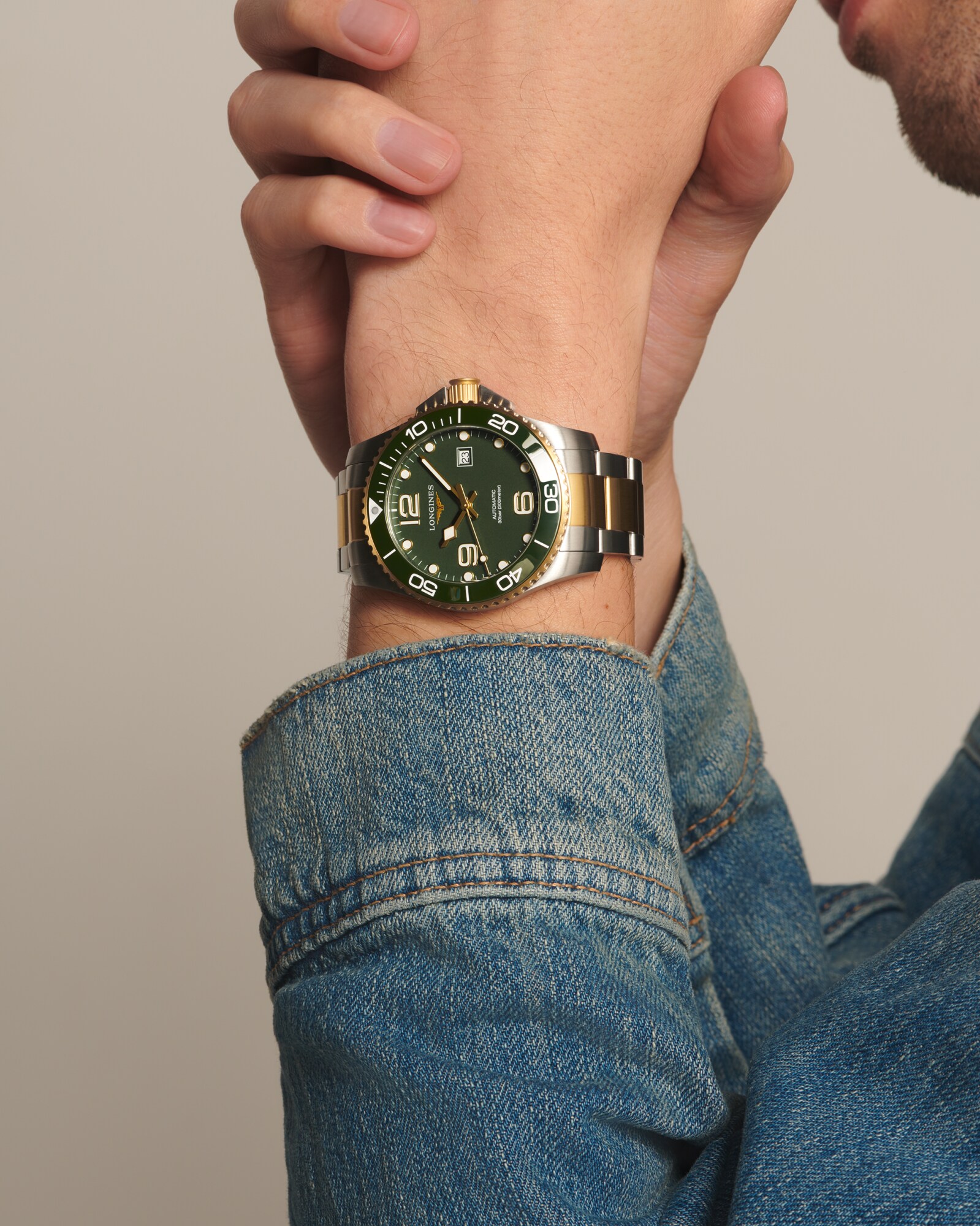 HYDROCONQUEST Automatic, Stainless Steel And Ceramic Bezel, Green