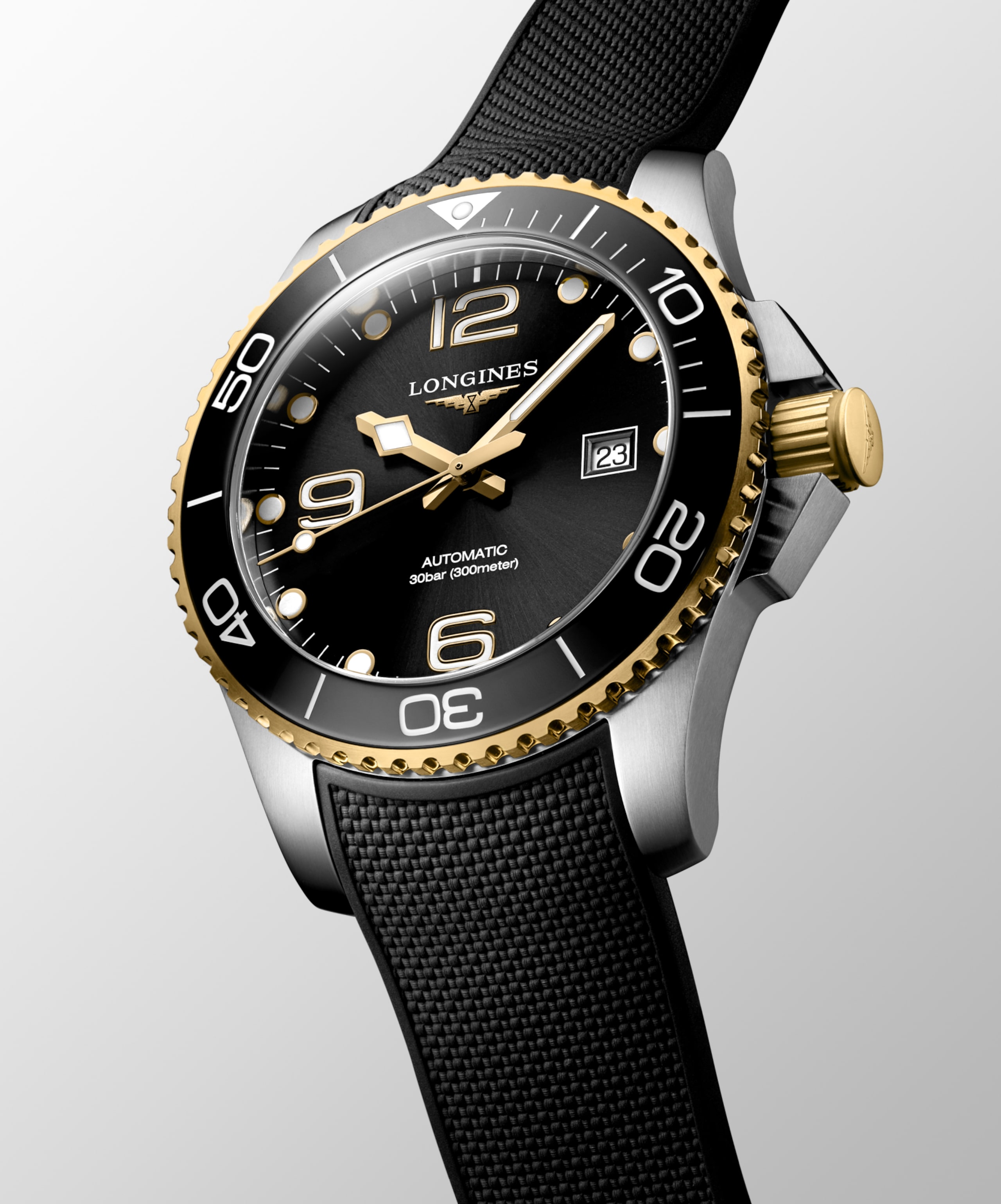 Longines HYDROCONQUEST automatico acciaio inossidabile e lunetta in ceramica Watch - L3.782.3.56.9