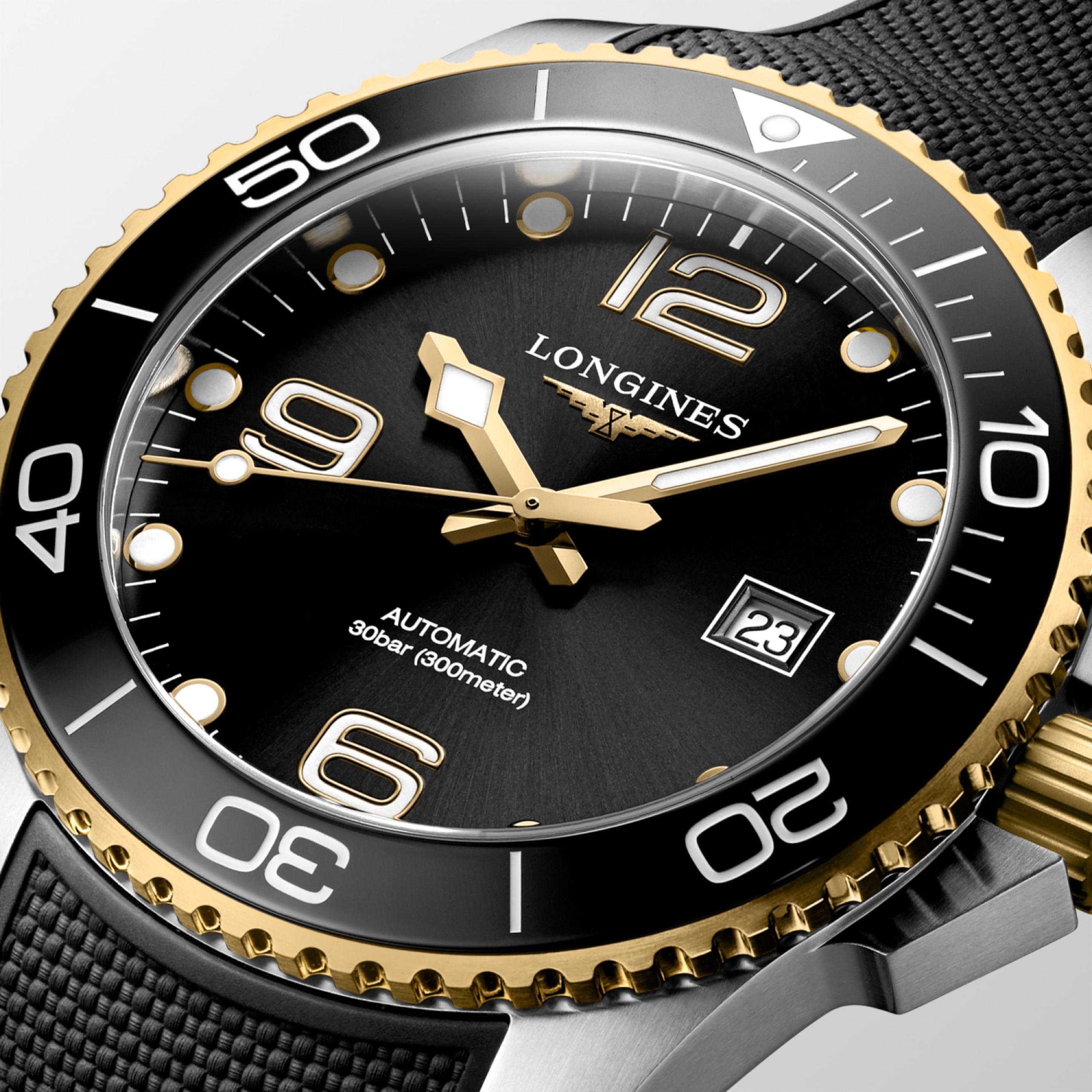 Longines HYDROCONQUEST automatico acciaio inossidabile e lunetta in ceramica Watch - L3.782.3.56.9