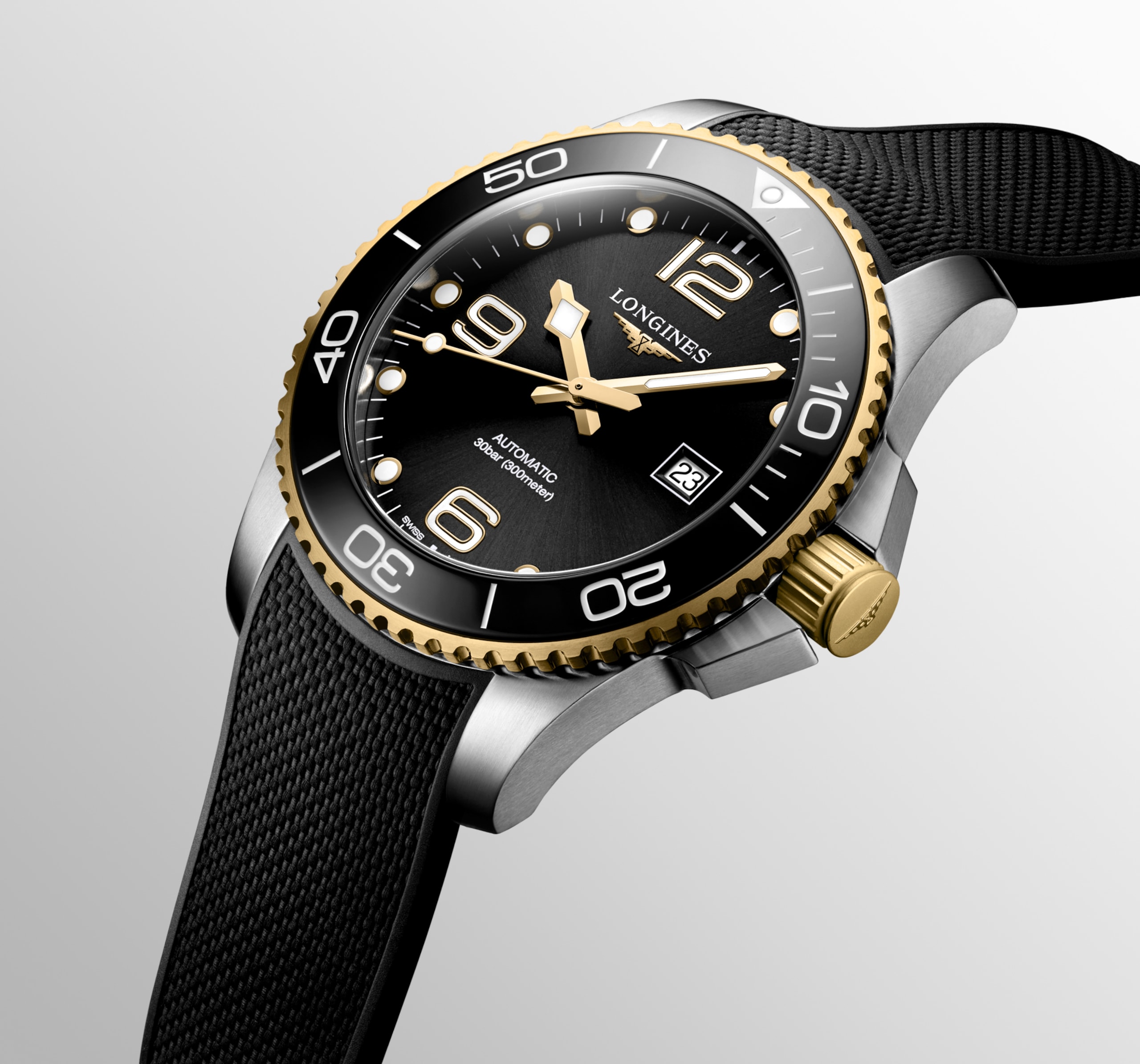 Longines HYDROCONQUEST automatico acciaio inossidabile e lunetta in ceramica Watch - L3.782.3.56.9