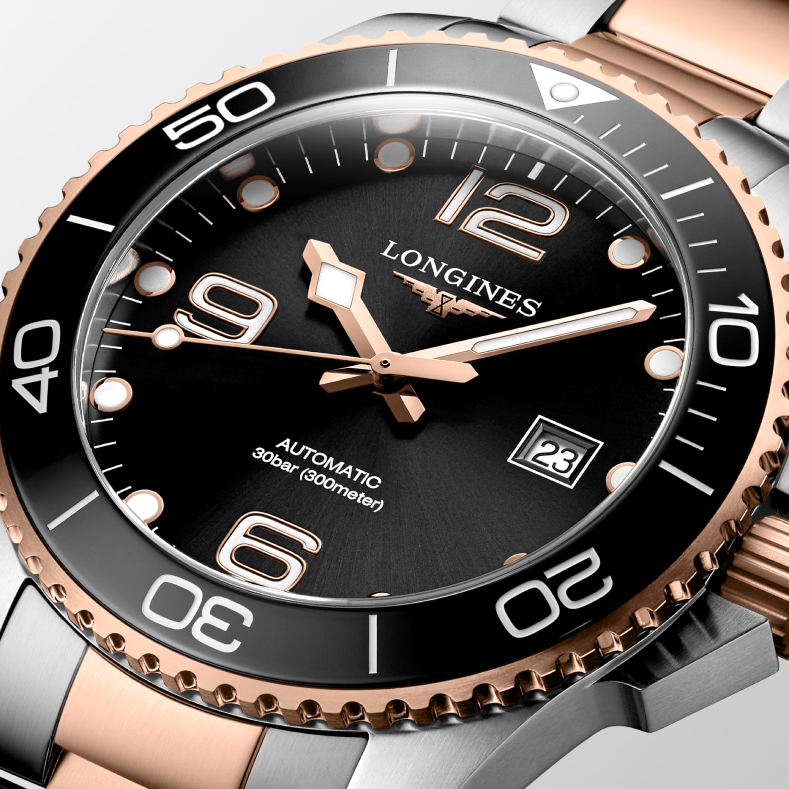 Longines HYDROCONQUEST automatique acier inoxydable et lunette en céramique Watch - L3.782.3.58.7
