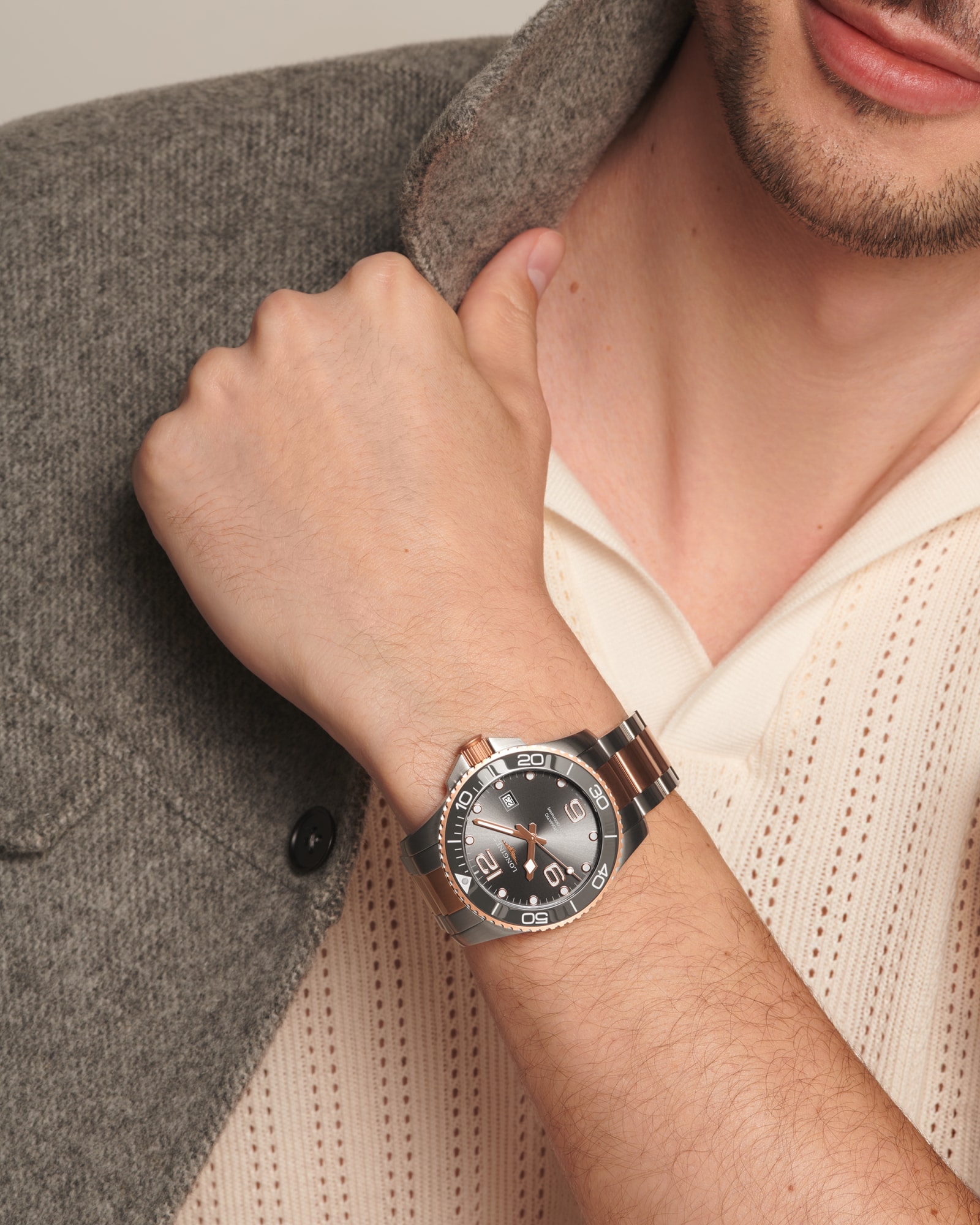 HYDROCONQUEST Automatic, Stainless Steel And Ceramic Bezel, Sunray