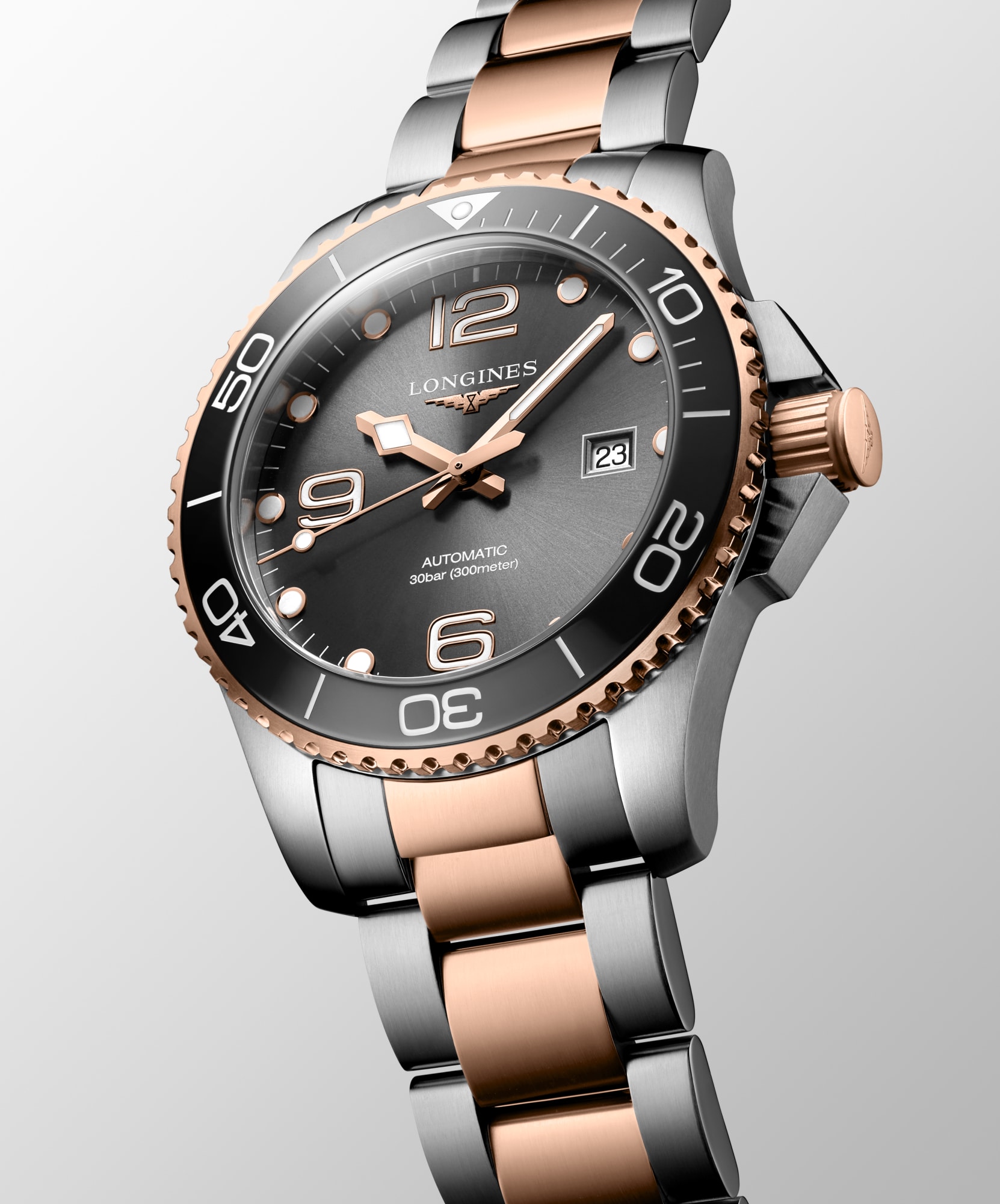 深海征服者系列| Ø 43.00 mm, 灰色太陽放射線紋裝飾| L3.782.3.78.7