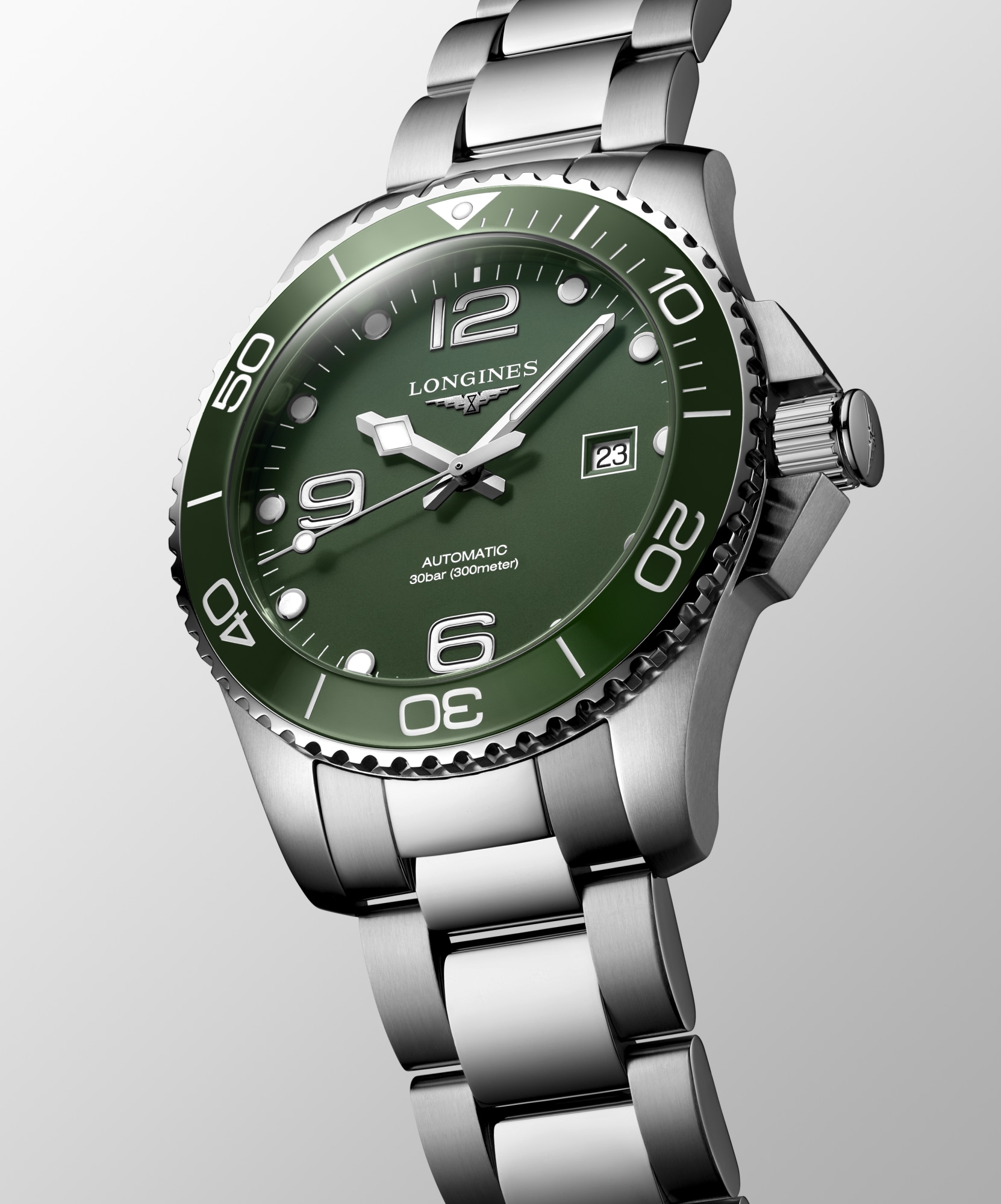 Longines(ロンジン) HydroConquest グリーンベゼル HYDROCONQUEST | Ø 43.00 mm, Green Matt | L3.782.4.06.6 | LONGINES US
