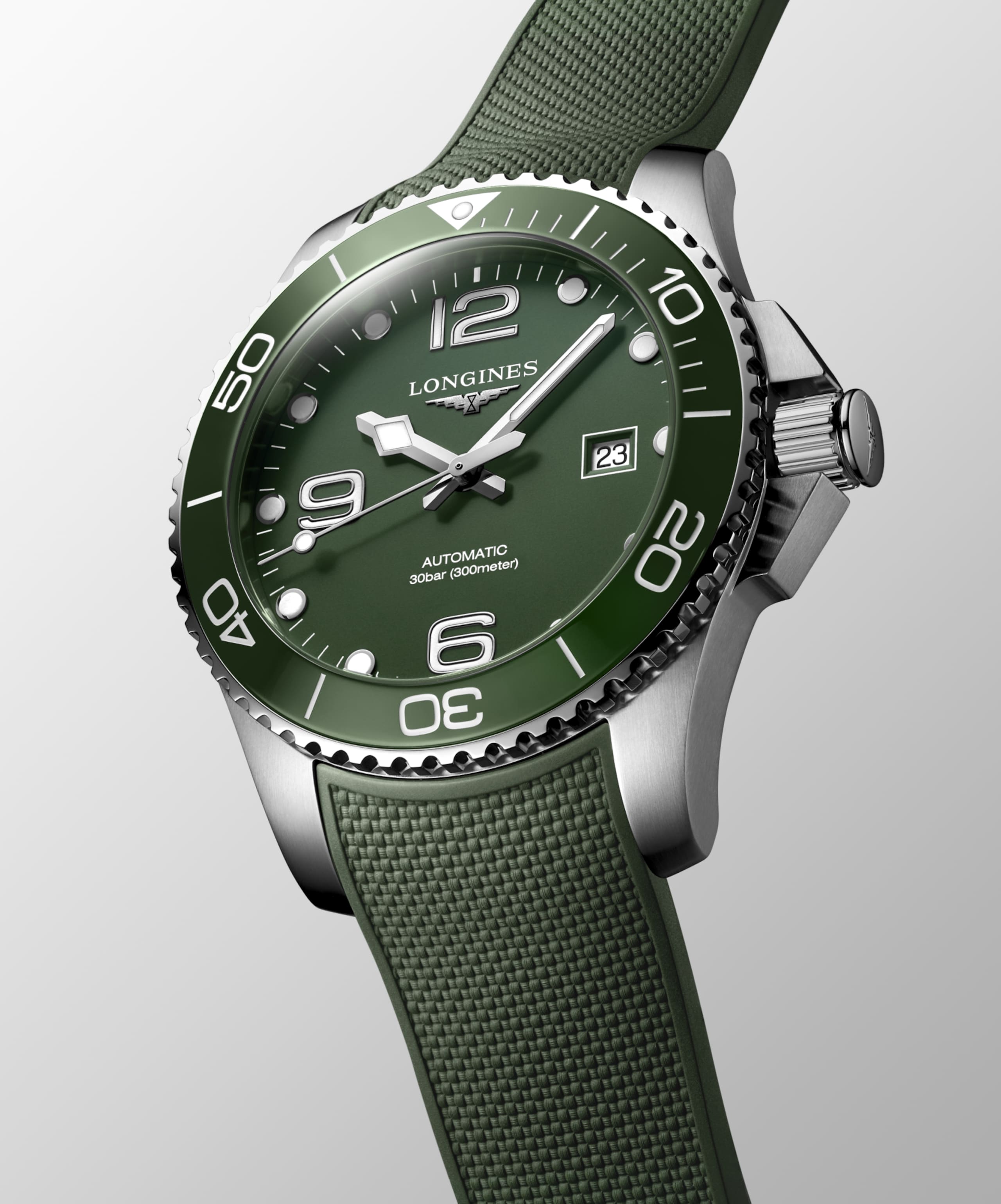 Longines HYDROCONQUEST automático aço inoxidável e luneta em cerâmica Watch - L3.782.4.06.9