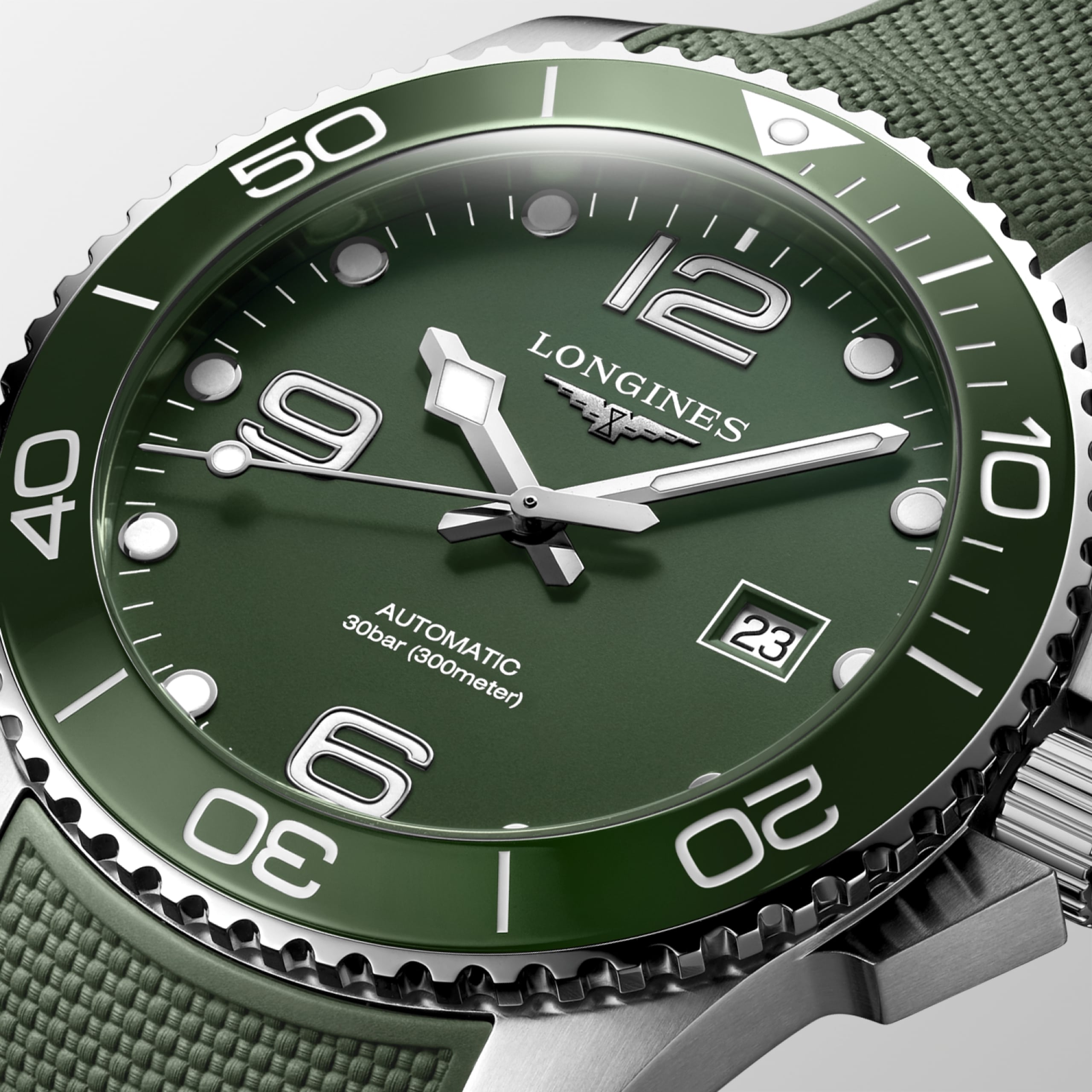 Longines HYDROCONQUEST automático aço inoxidável e luneta em cerâmica Watch - L3.782.4.06.9
