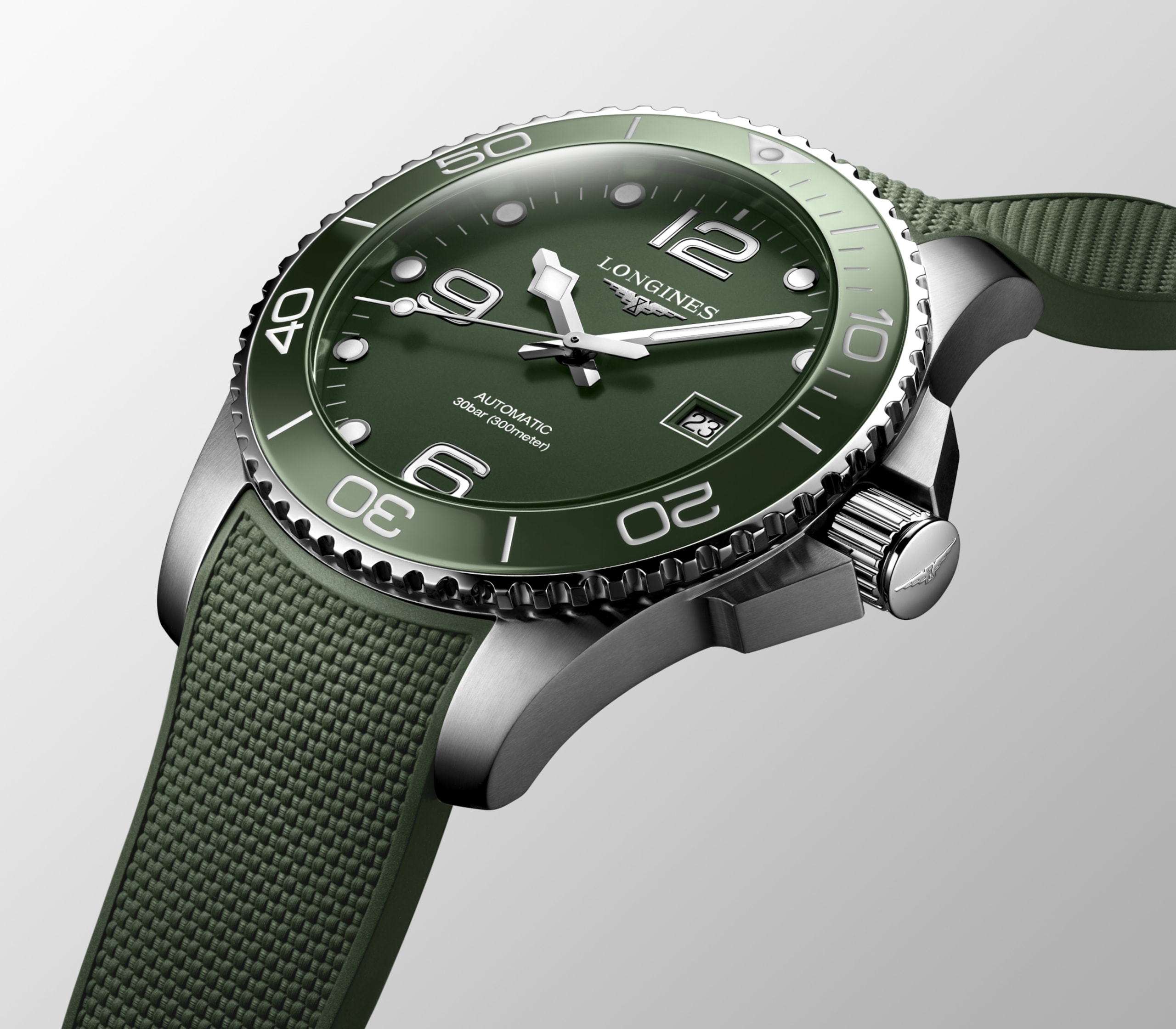Longines HYDROCONQUEST automático aço inoxidável e luneta em cerâmica Watch - L3.782.4.06.9