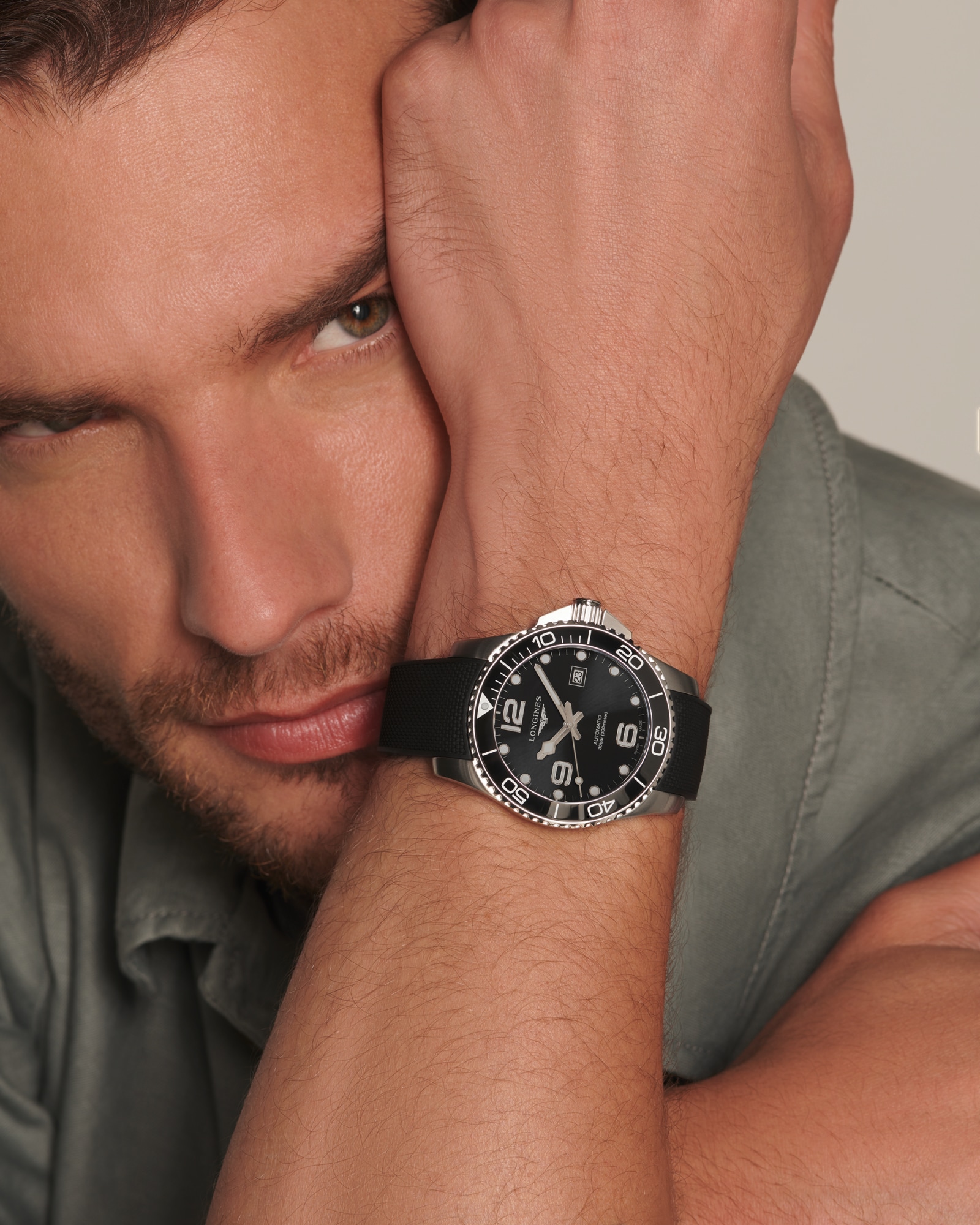 LONGINES ダイバーズウォッチ ブラック ロンジン レジェンドダイバー 自動巻、ステンレススティール、グレー