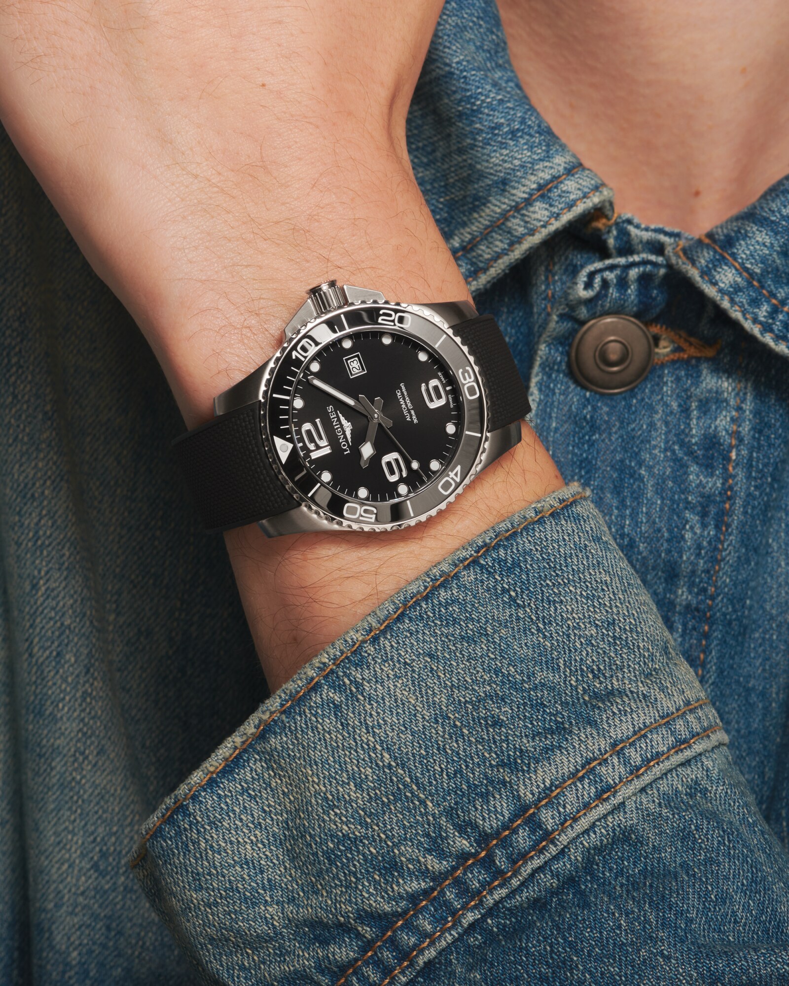 Hydroconquest Automatic watch 43mm, Sunray black L37824569