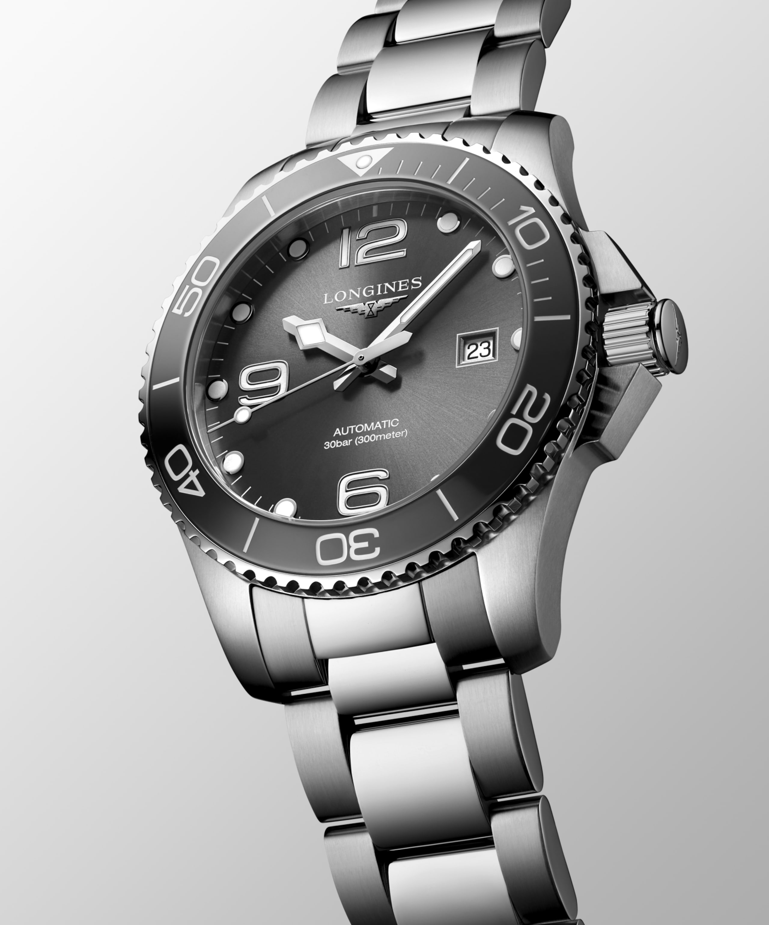 Longines HYDROCONQUEST automatico acciaio inossidabile e lunetta in ceramica Watch - L3.782.4.76.6
