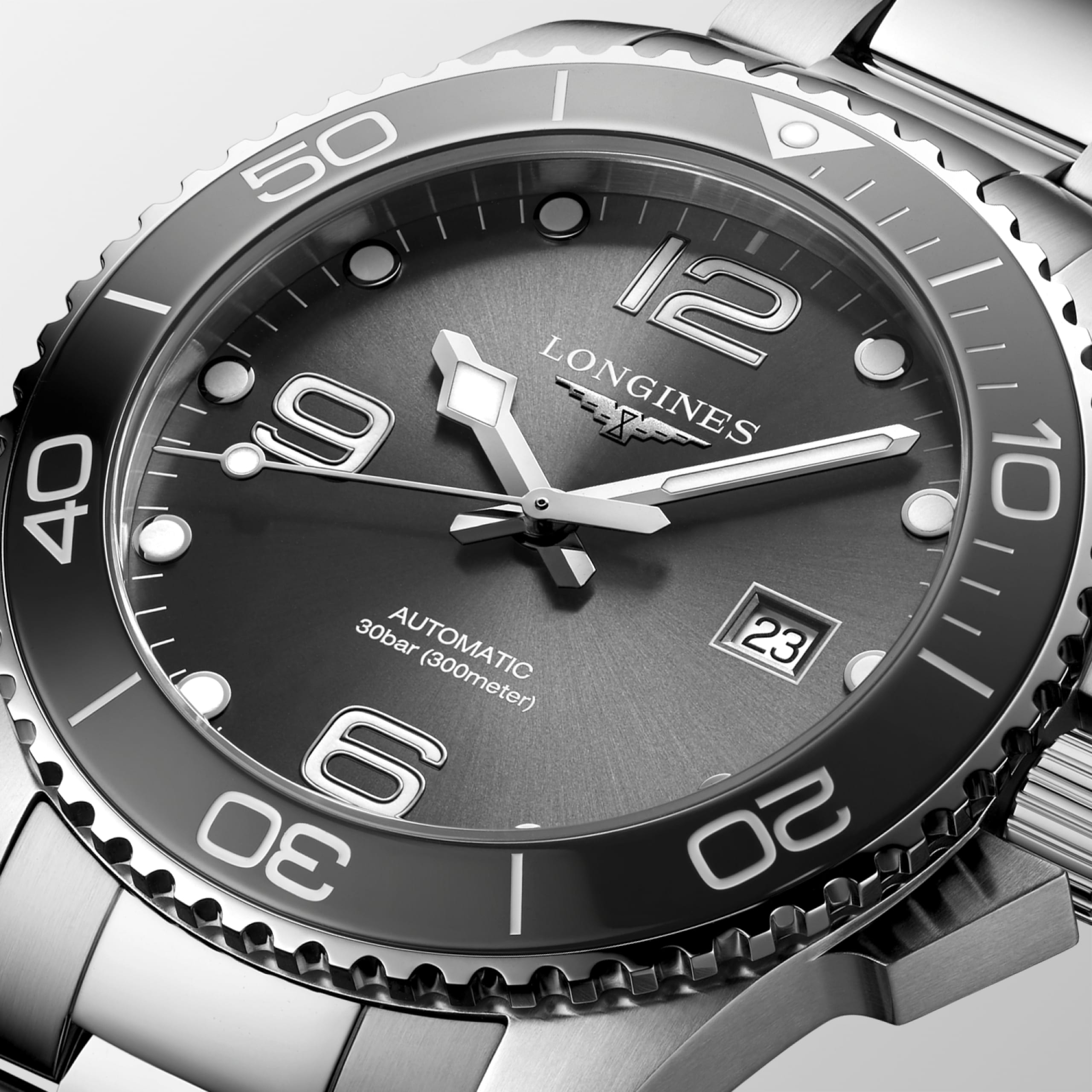 Longines HYDROCONQUEST automatico acciaio inossidabile e lunetta in ceramica Watch - L3.782.4.76.6