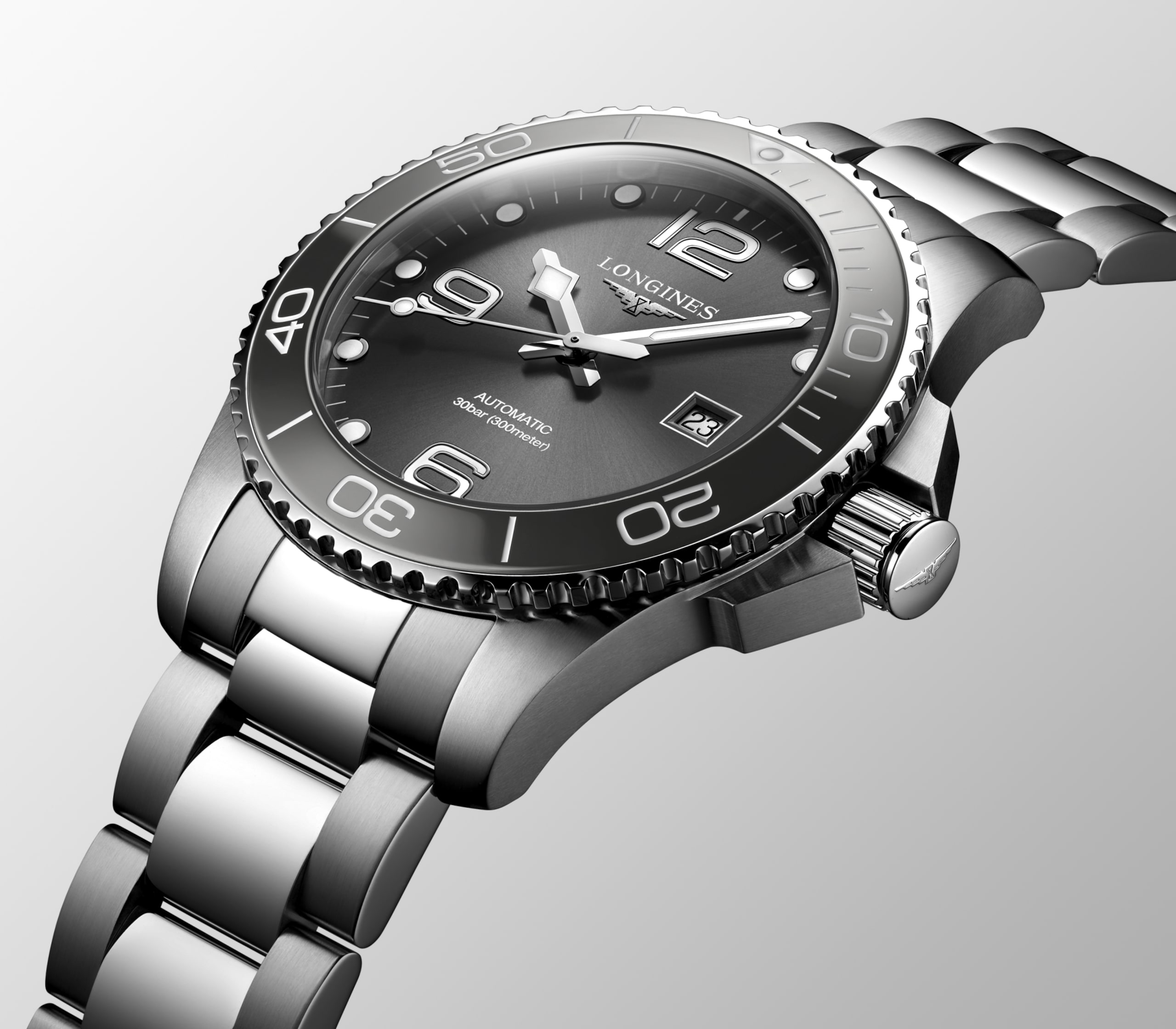 Longines HYDROCONQUEST automatico acciaio inossidabile e lunetta in ceramica Watch - L3.782.4.76.6