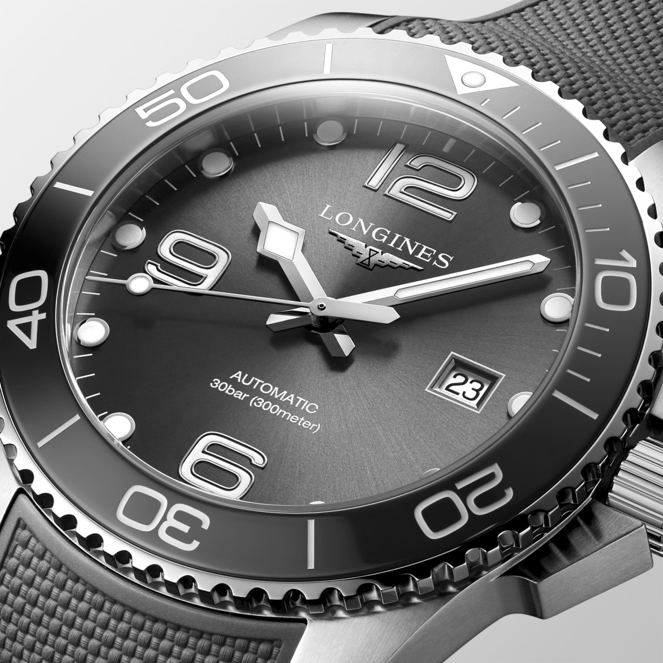 Longines HYDROCONQUEST automaat roestvrij staal en keramische ring Watch - L3.782.4.76.9