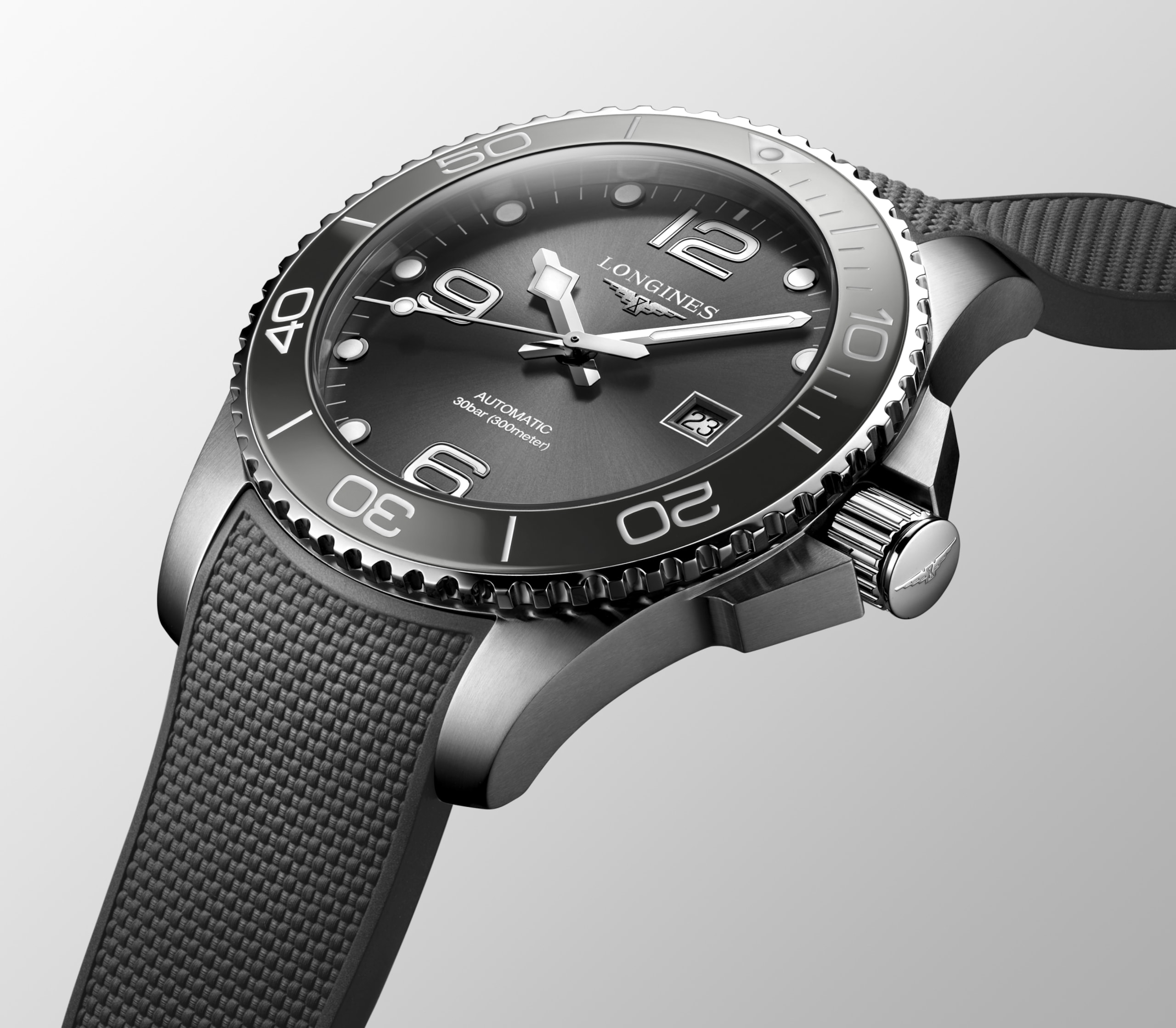 Longines HYDROCONQUEST automaat roestvrij staal en keramische ring Watch - L3.782.4.76.9