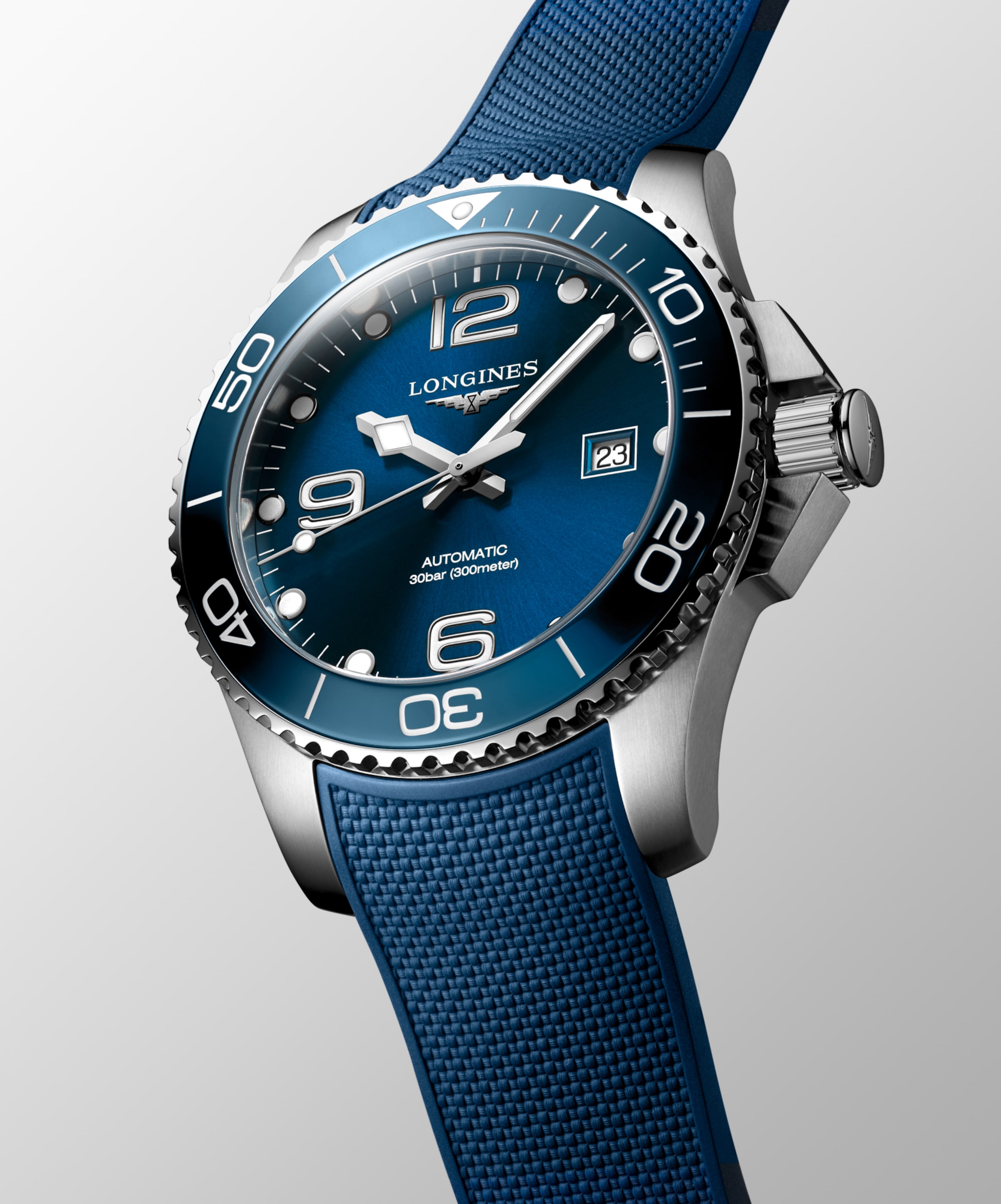 Longines HYDROCONQUEST automático aço inoxidável e luneta em cerâmica Watch - L3.782.4.96.9