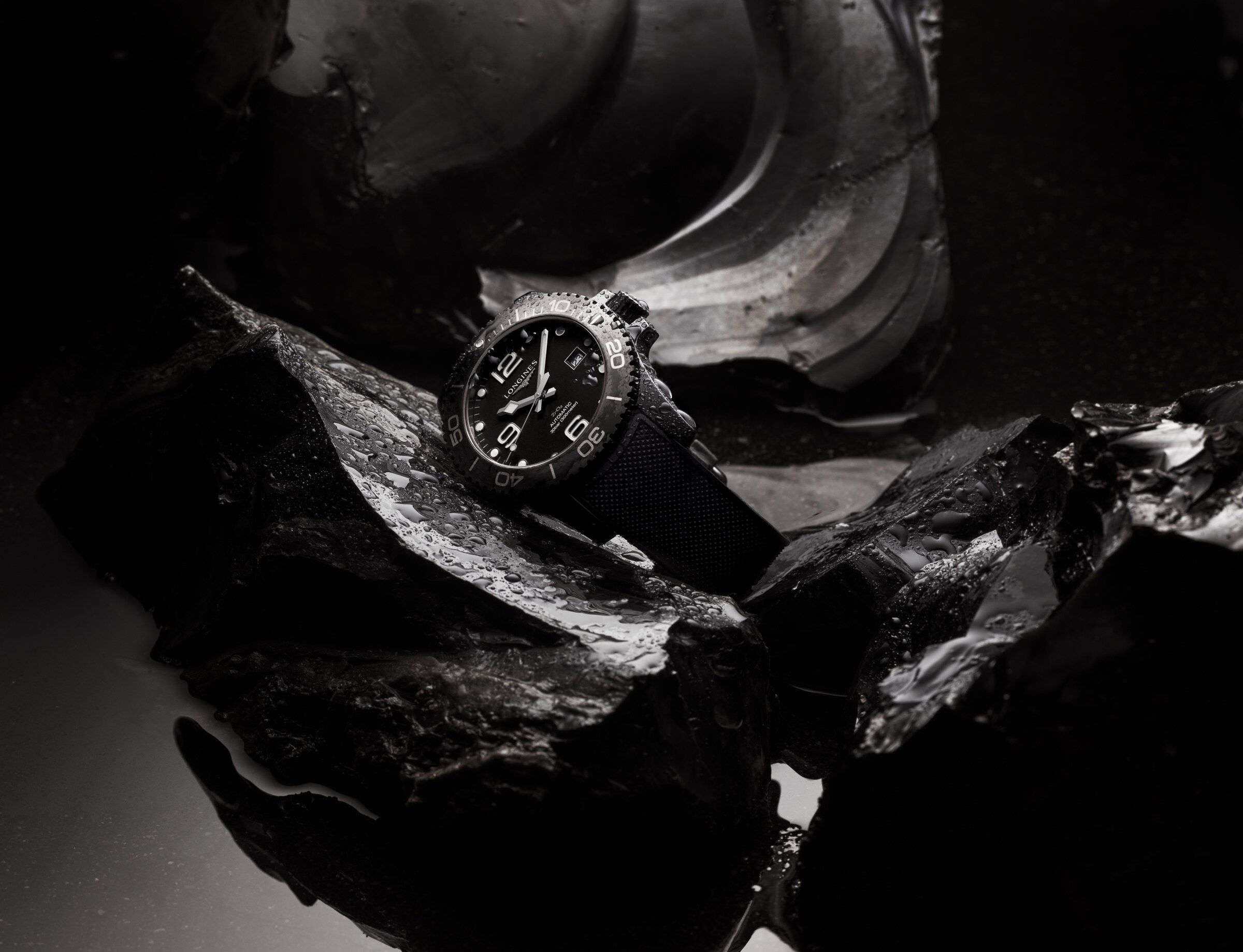 Longines HYDROCONQUEST Automatic Black ceramic Watch - L3.784.4.56.9