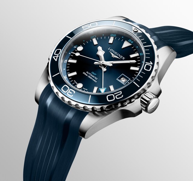 HYDROCONQUEST GMT Automatic, Stainless Steel And Ceramic Bezel, Sunray ...