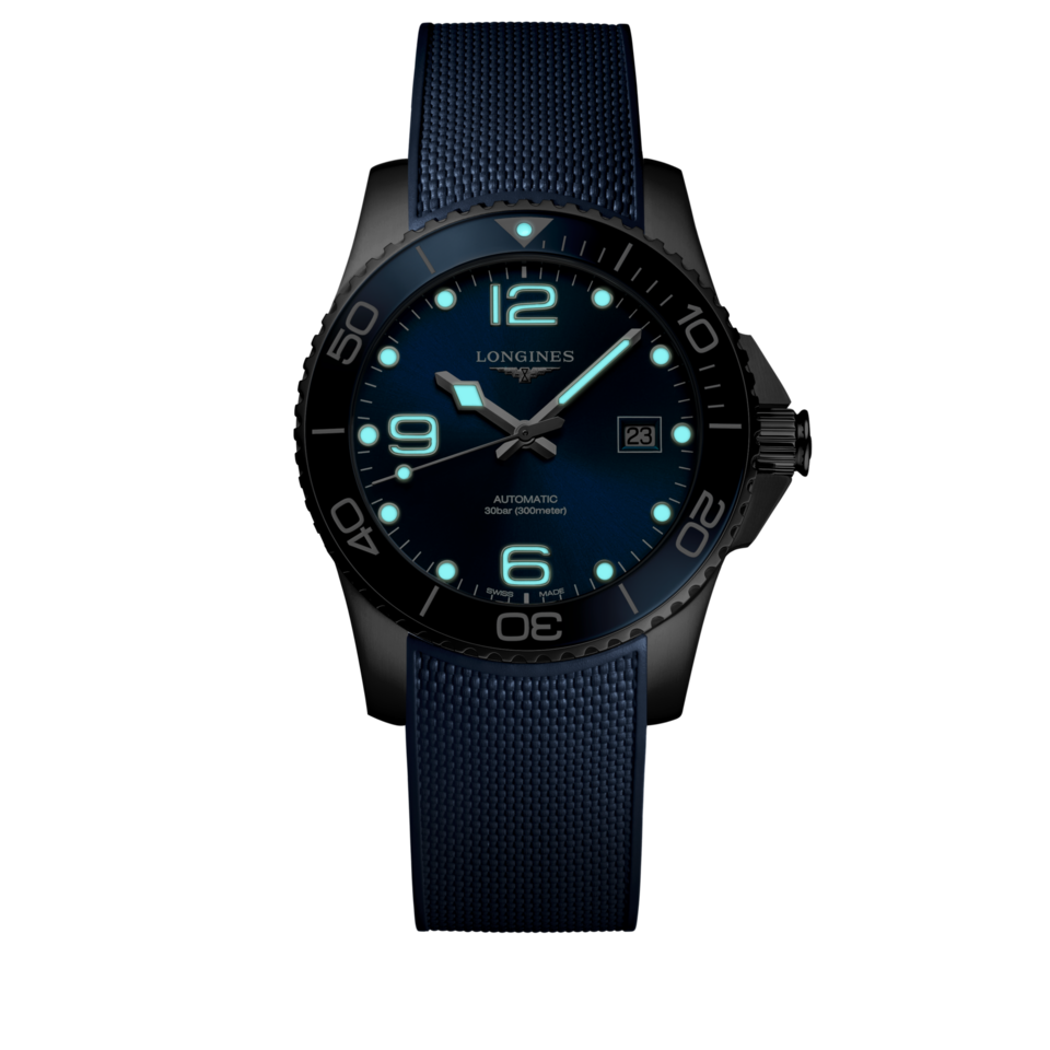 Longines HydroConquest 41mm Cadran Bleu Soleillé Caoutchouc - L3.781.4.96.9