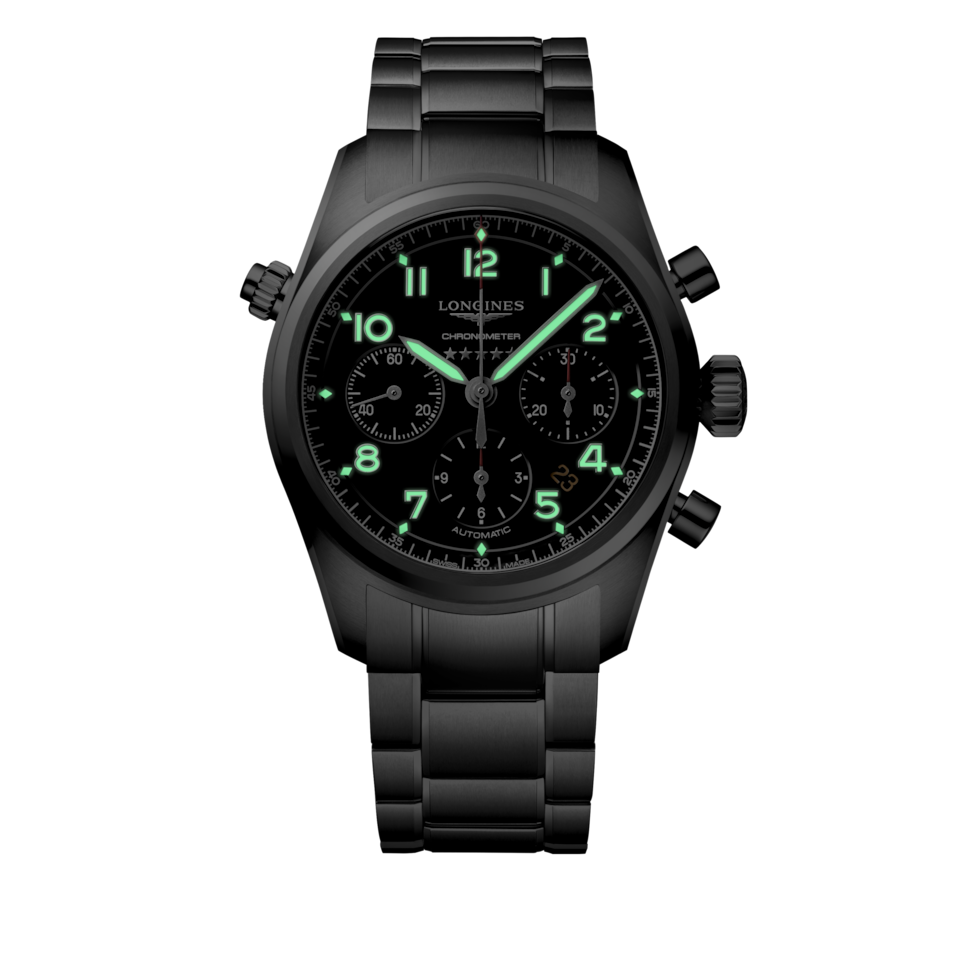 Longines Spirit Chronograph 42mm Cadran Noir Mat Acier - L3.820.4.53.6