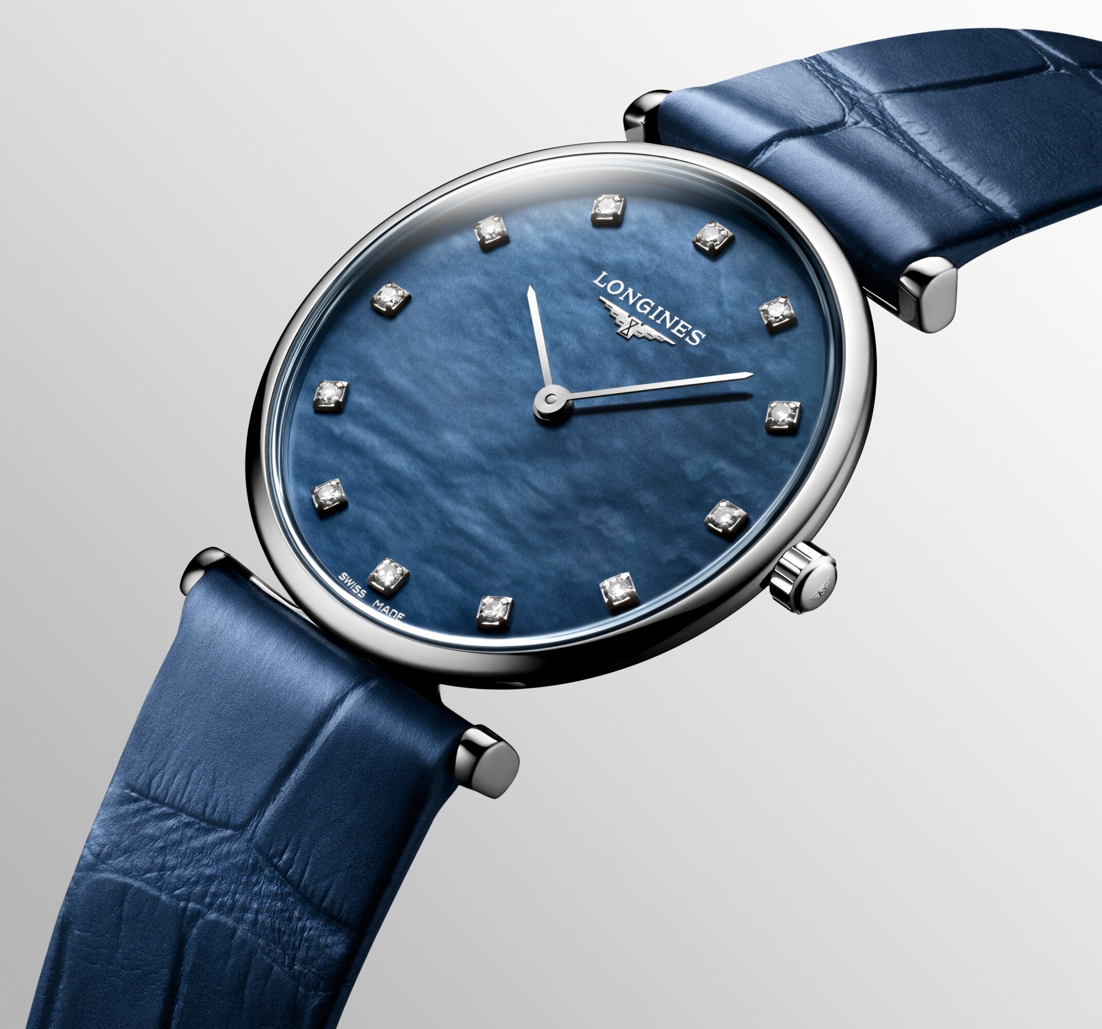 Longines La Grande Classique Blue Diamond-Paved Dial Watch, 29mm