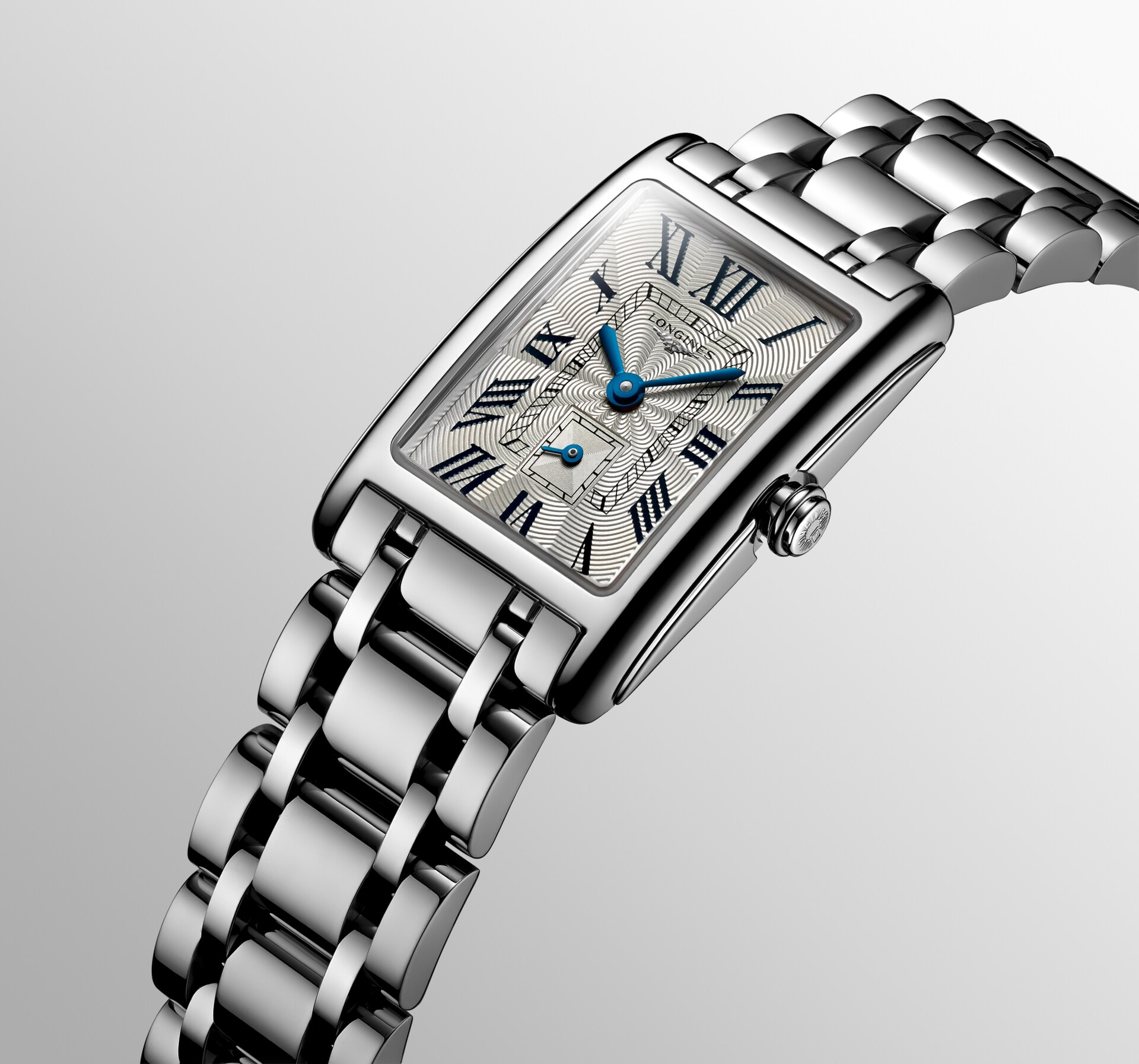 Longines Dolcevita Quartz Stainless Steel Silver Flinqué Dial Bracelet Watch Longines® Au 