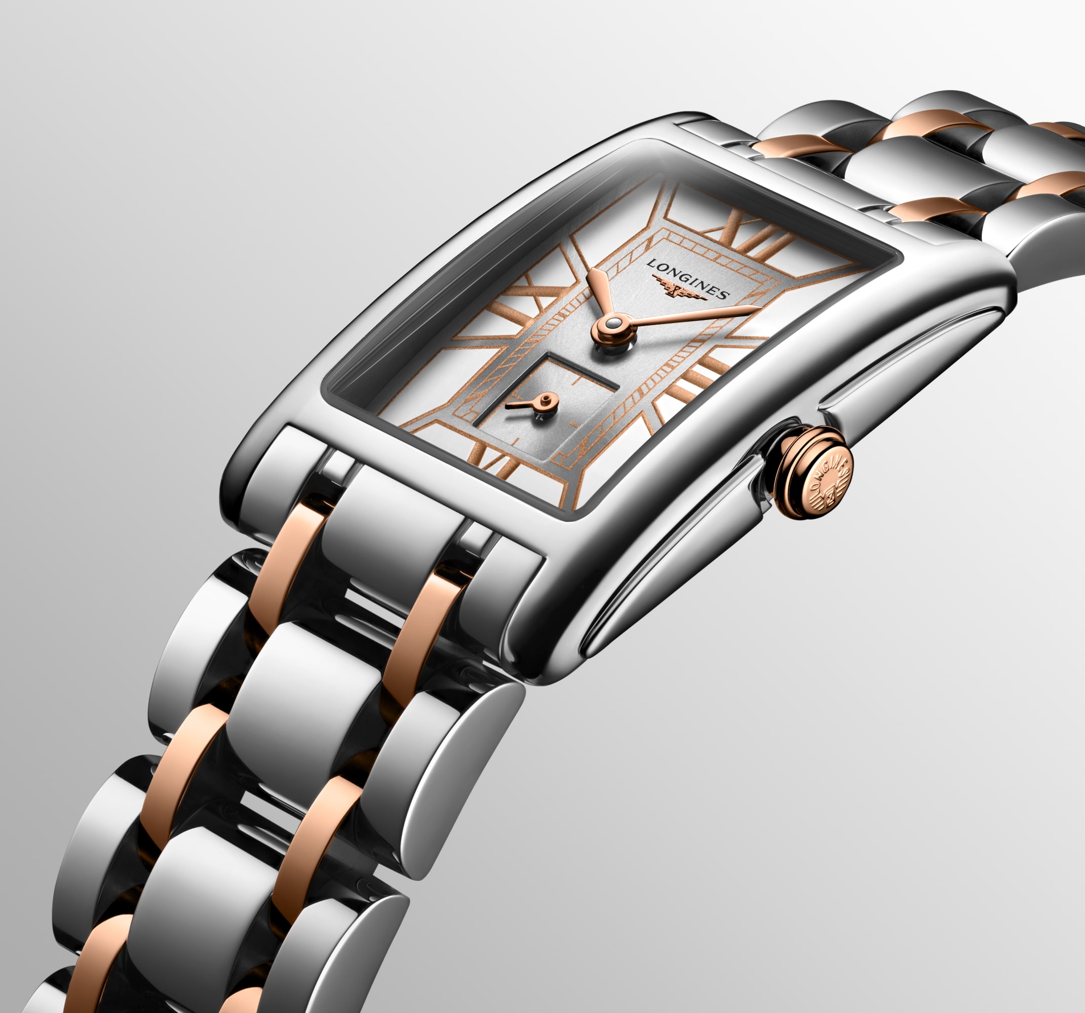 ロンジン ドルチェヴィータ クォーツ、ステンレススティール&18kピンク