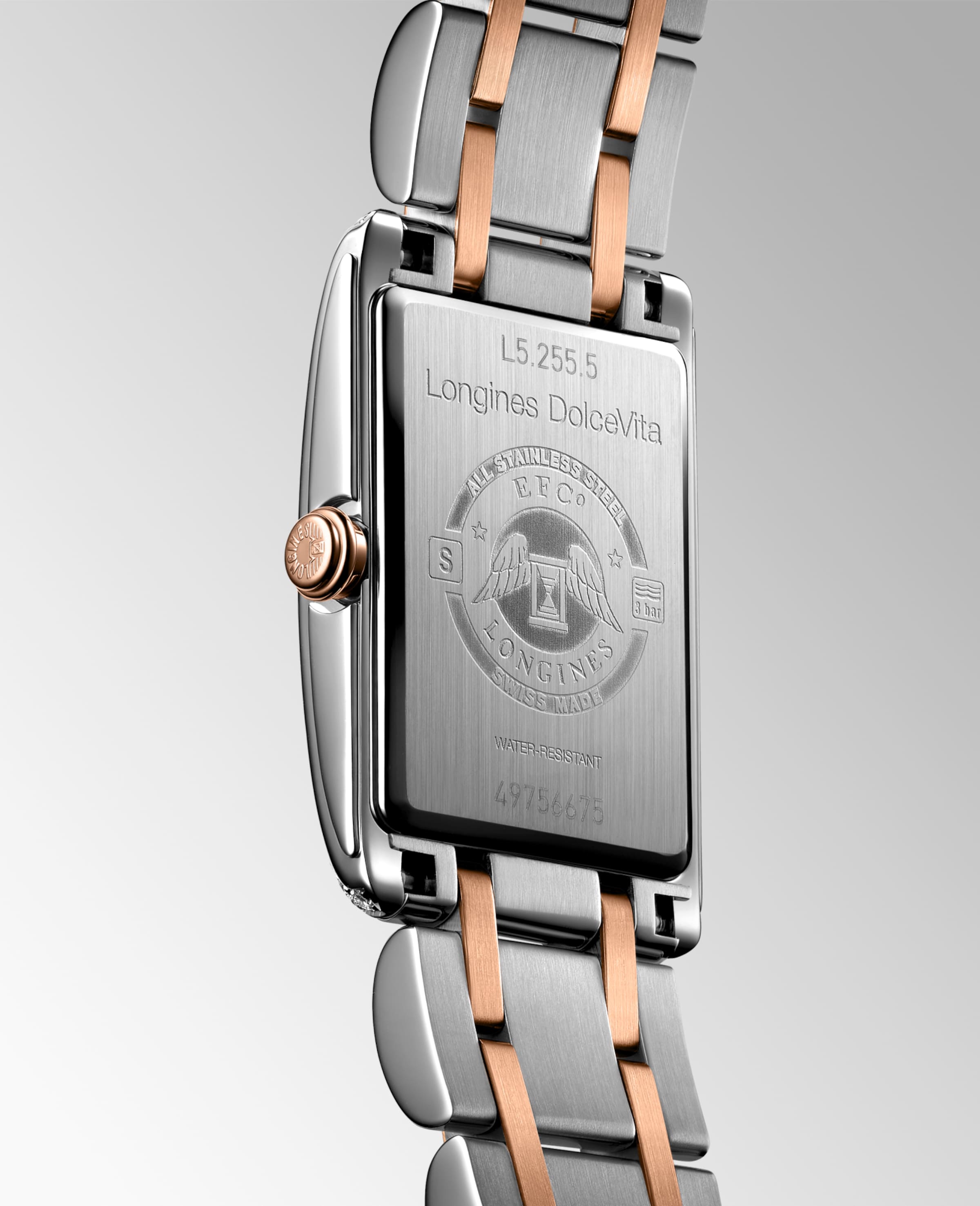 Longines DOLCEVITA Quartz Stainless steel with 18 karat pink gold crown Watch - L5.255.5.79.7