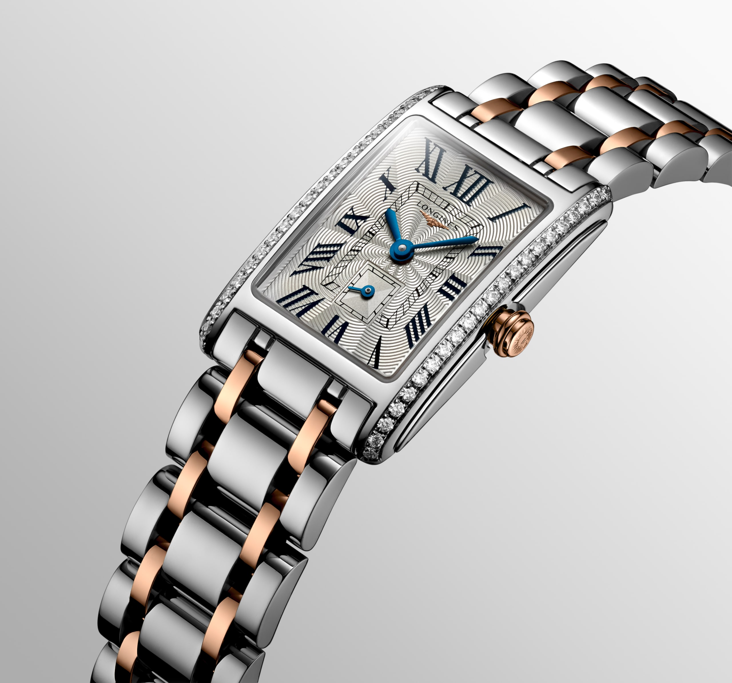 Longines 浪琴黛綽維納系列 石英 18k玫瑰金精鋼錶冠 Watch - L5.255.5.79.7