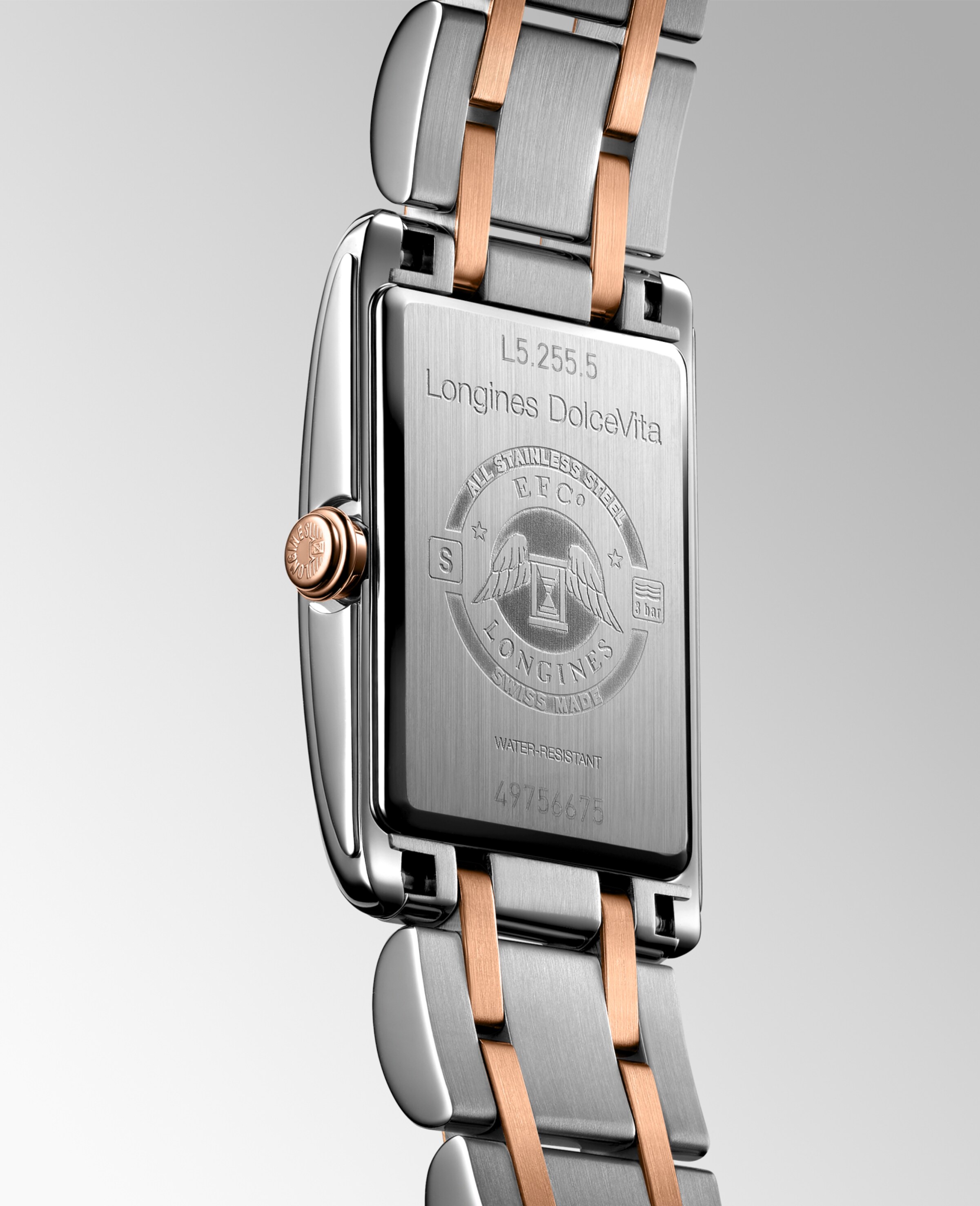 Longines DOLCEVITA Quartz Stainless steel with 18 karat pink gold crown Watch - L5.255.5.87.7