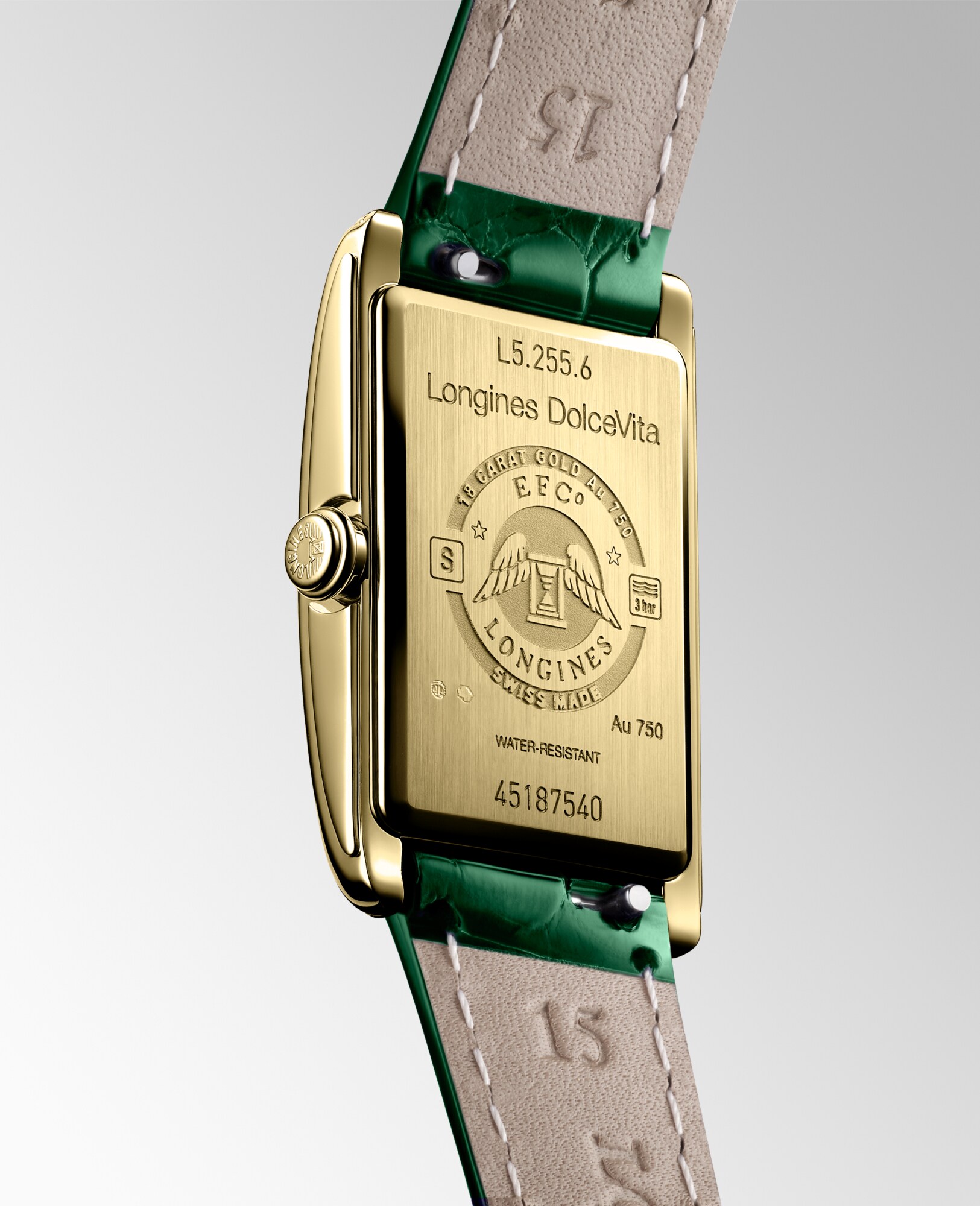 【外観美品/新品電池】 LONGINES メンズ 腕時計 ゴールド 新品ベルト LONGINES DOLCEVITA Quartz, 18 Karat Yellow Gold, Green Dial, Strap
