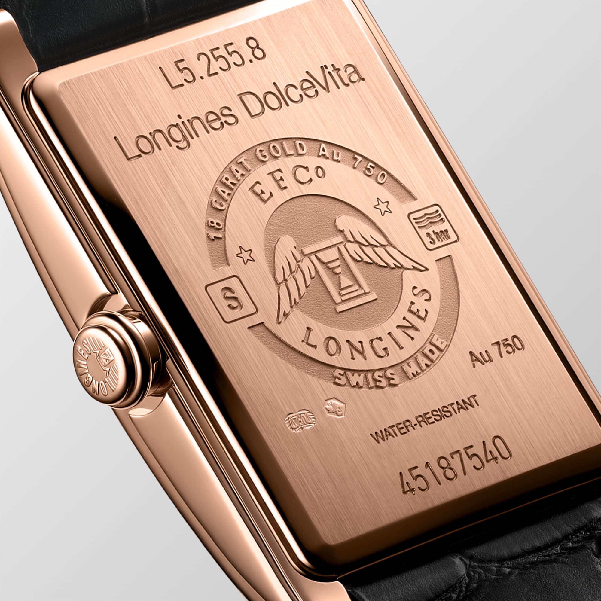 ロンジン ドルチェヴィータ クォーツ、18kピンクゴールド、シルバー