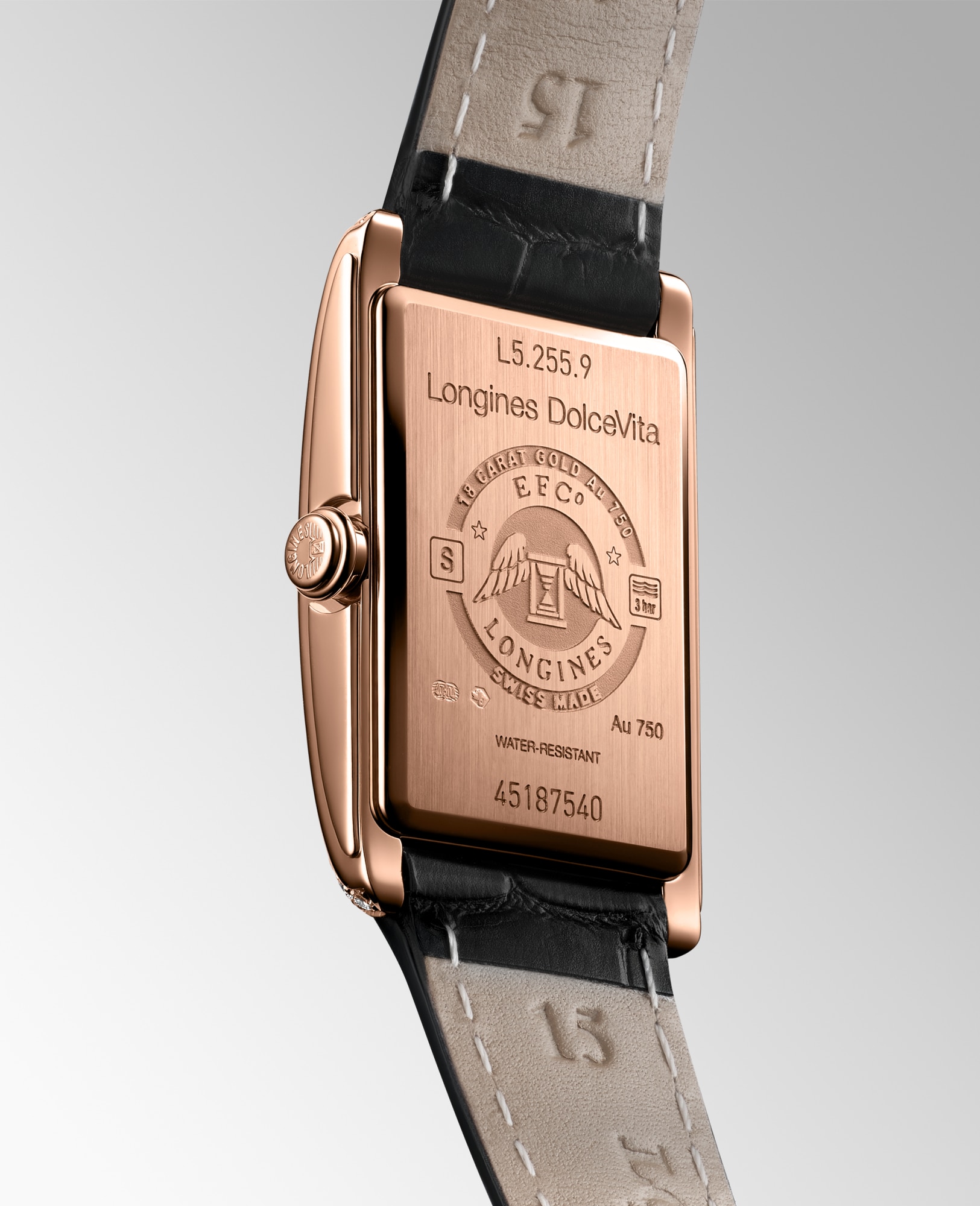 ロンジン ドルチェヴィータ クォーツ、18kピンクゴールド、シルバー