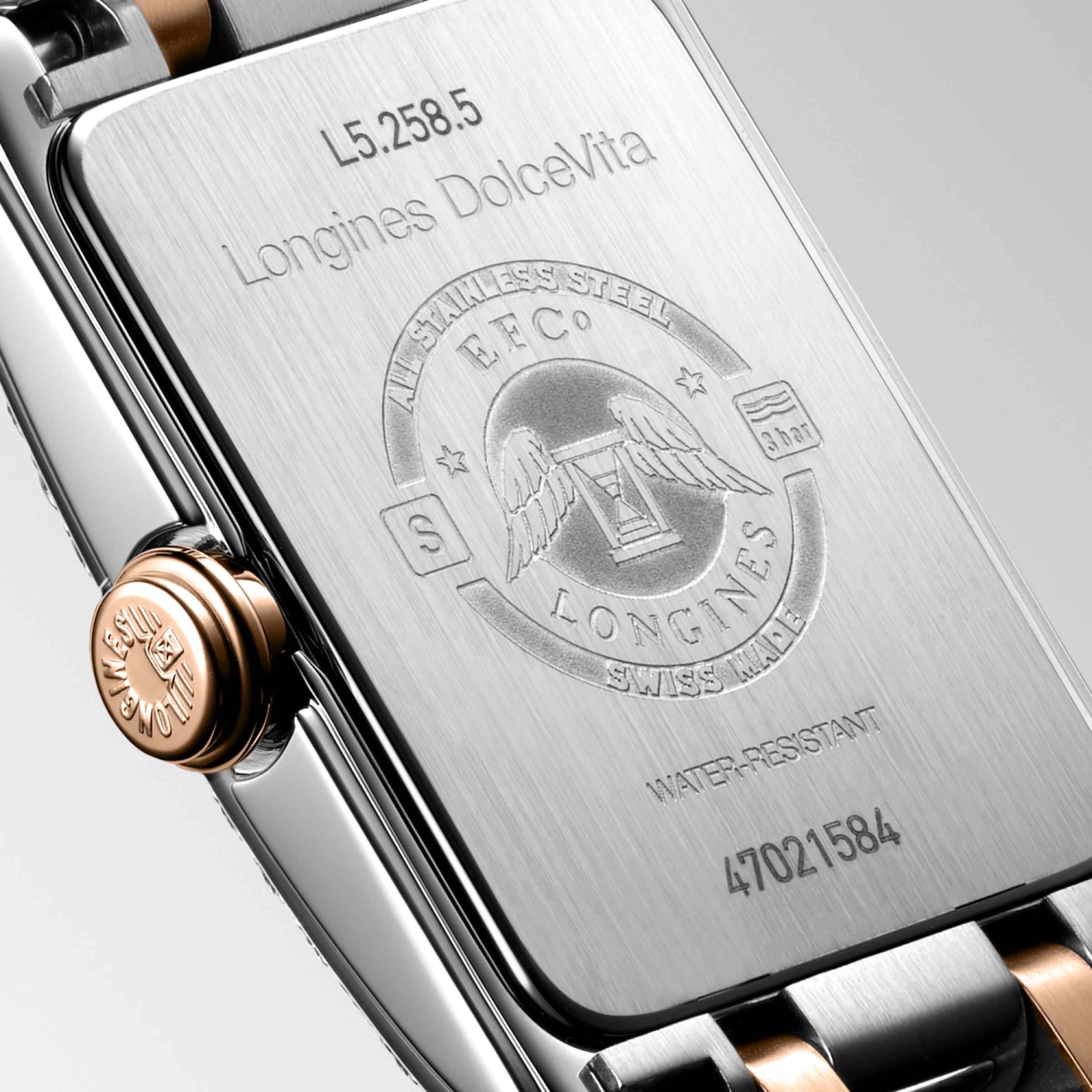 Longines DOLCEVITA Quartz Stainless steel with 18 karat pink gold crown Watch - L5.258.5.79.7