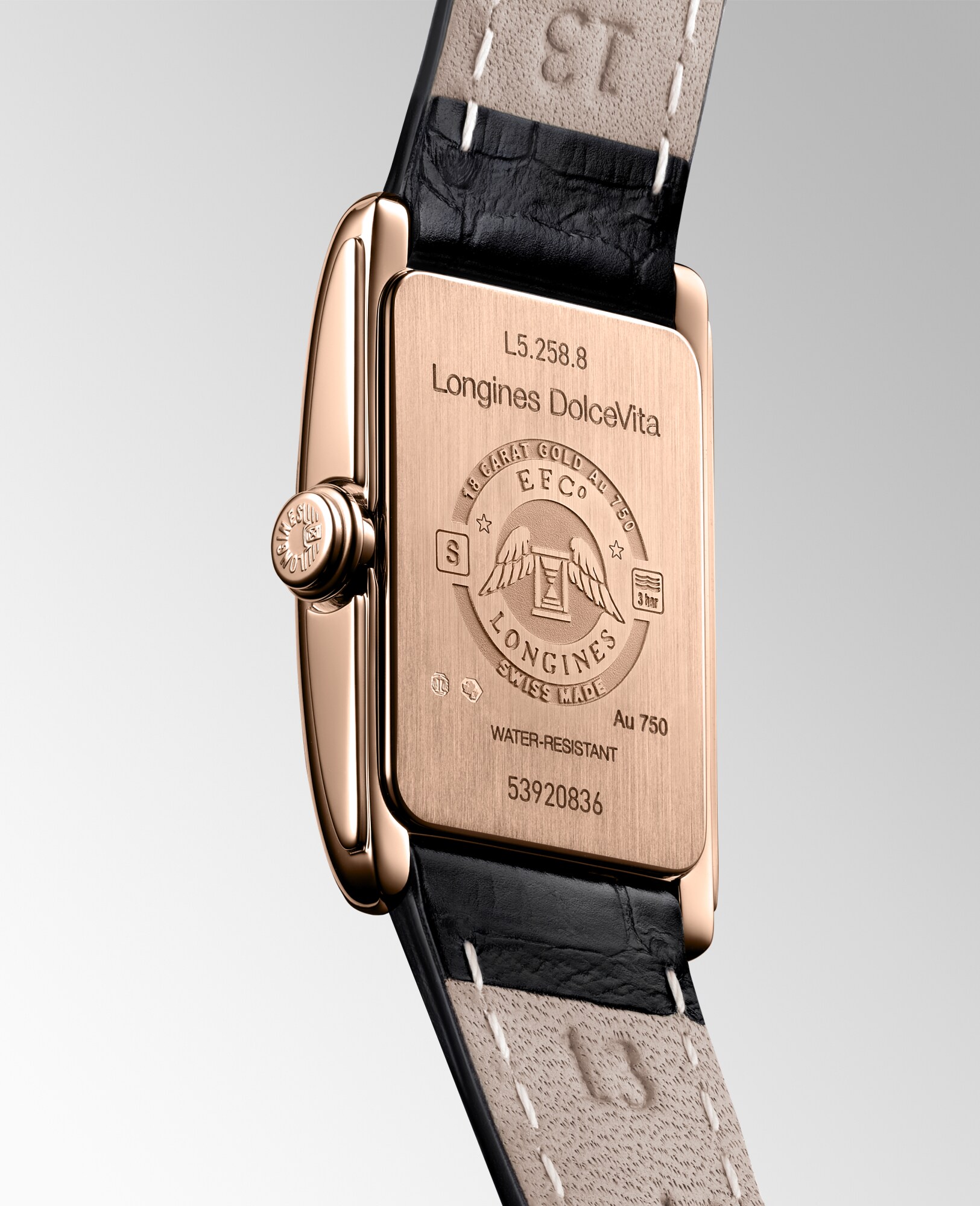 LONGINES DOLCEVITA Quartz, 18 Karat Pink Gold, White Mother