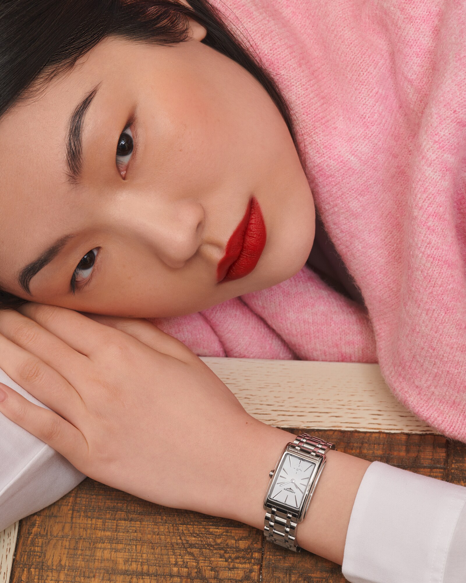 美品 ロンジン ドルチェヴィータ ピンク文字盤 レディース腕時計 クォーツ ロンジン ドルチェヴィータ クォーツ、ステンレススティール、マット