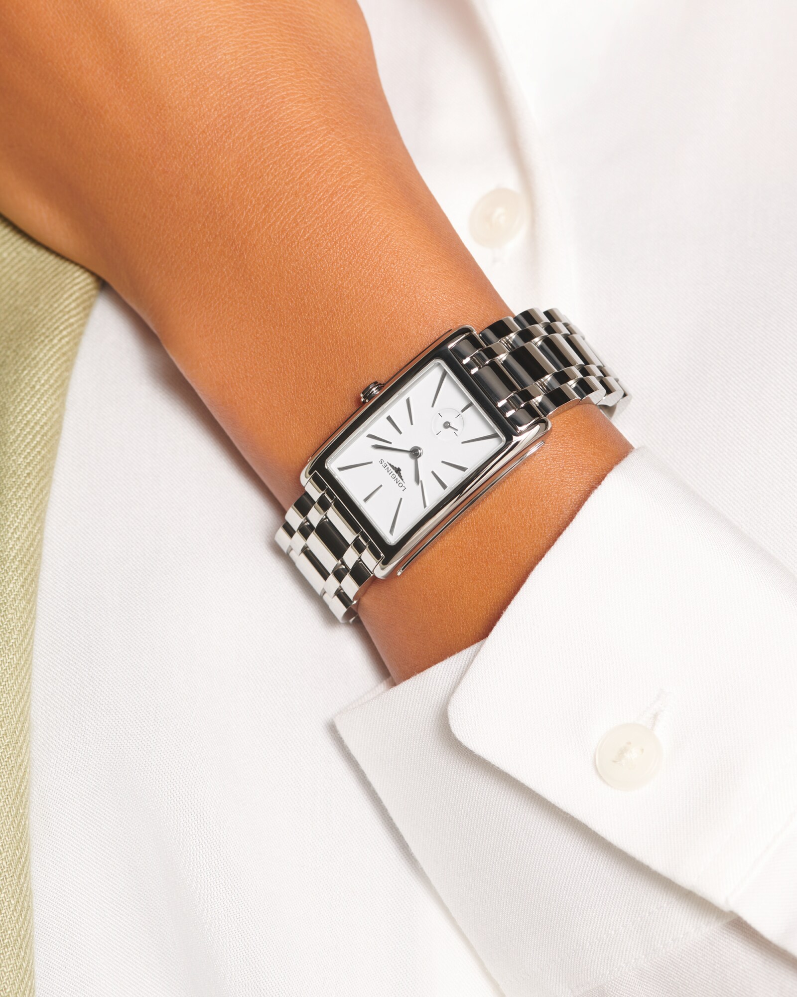 美品 ロンジン ドルチェヴィータ ピンク文字盤 レディース腕時計 クォーツ ドルチェヴィータ ミニ クォーツ、ステンレススティール