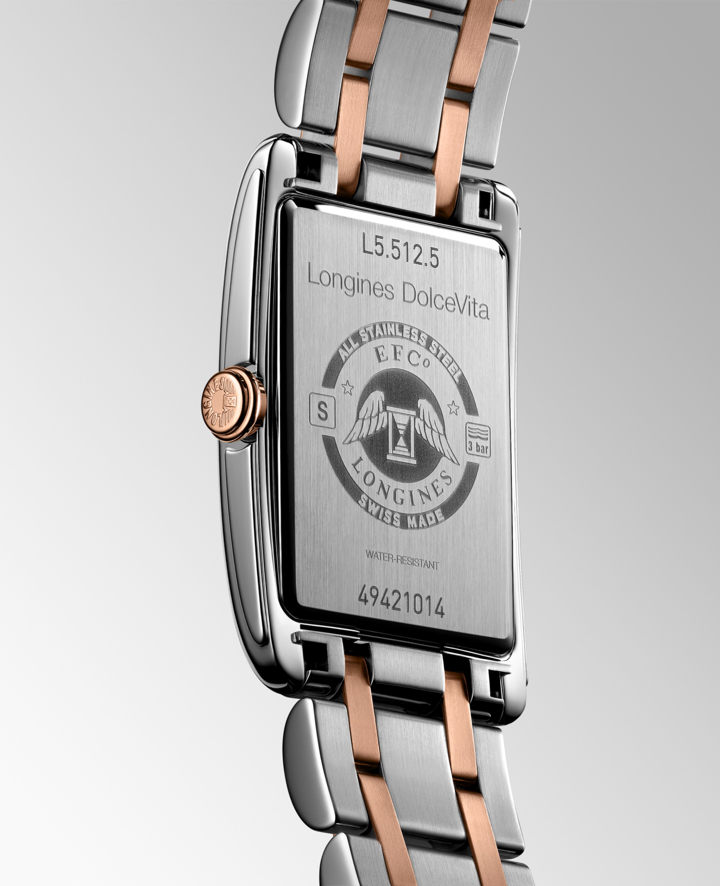 Longines DOLCEVITA Quartz Stainless steel with 18 karat pink gold crown Watch - L5.512.5.71.7