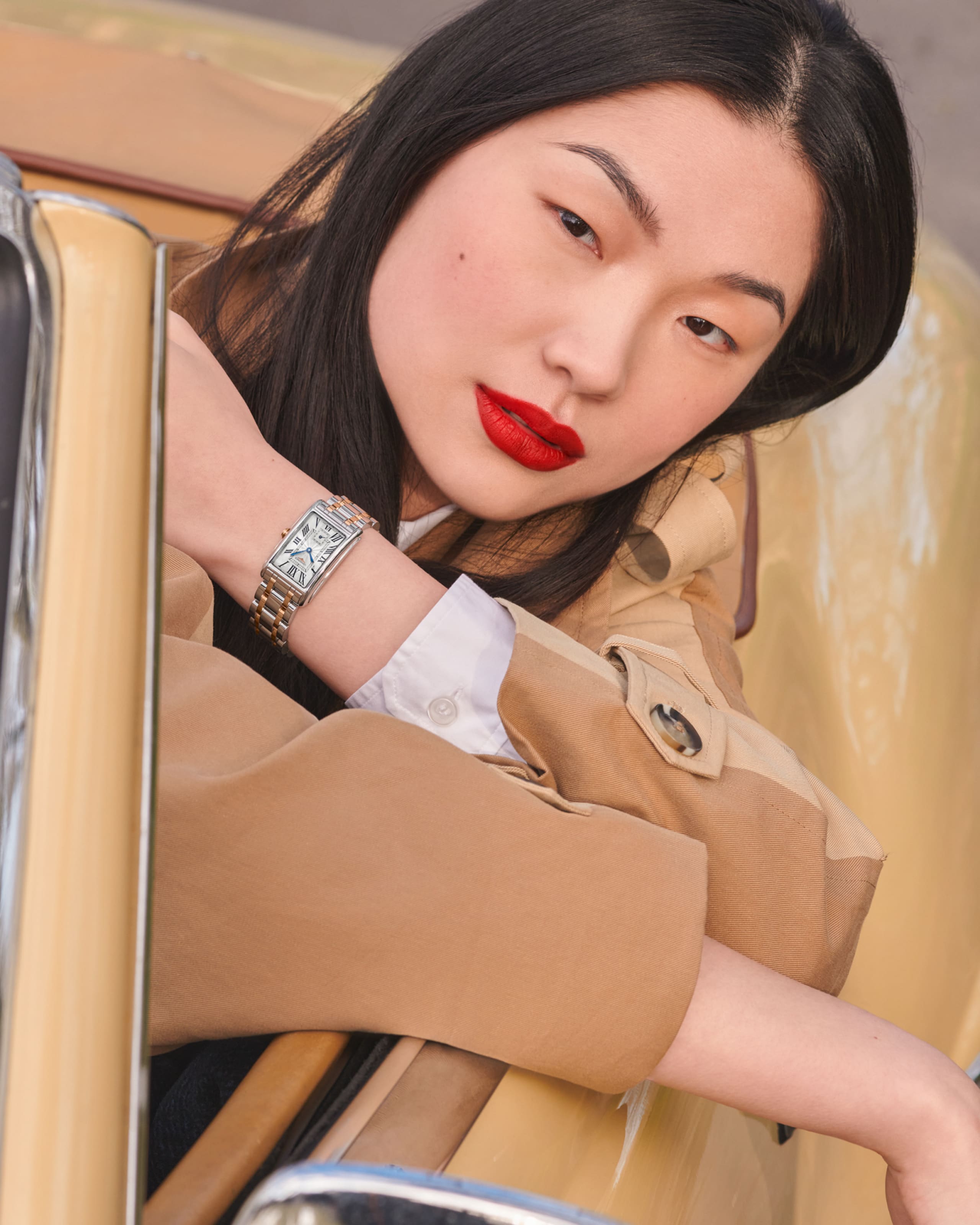 Longines DOLCEVITA quartz stainless steel with 18 karat pink gold crown Watch - L5.512.5.71.7
