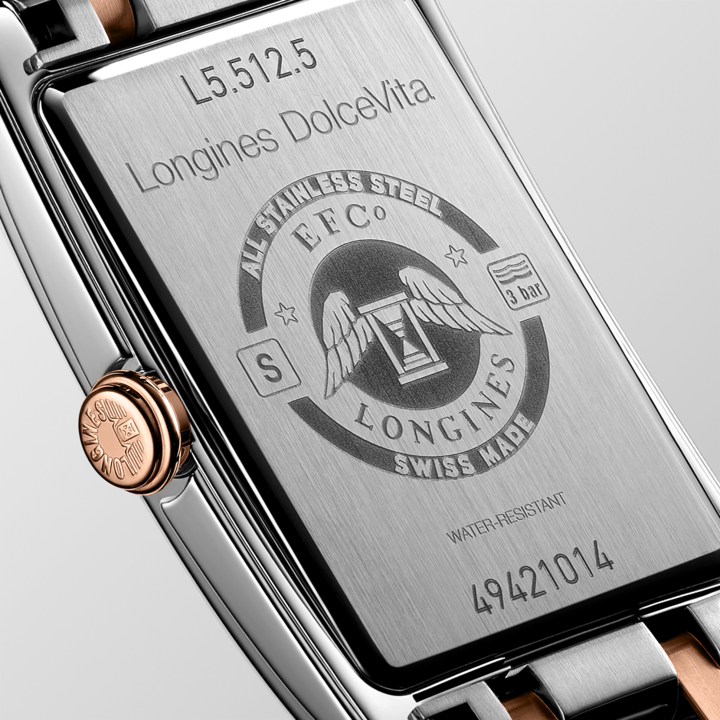 Longines DOLCEVITA Quartz Stainless steel with 18 karat pink gold crown Watch - L5.512.5.71.7