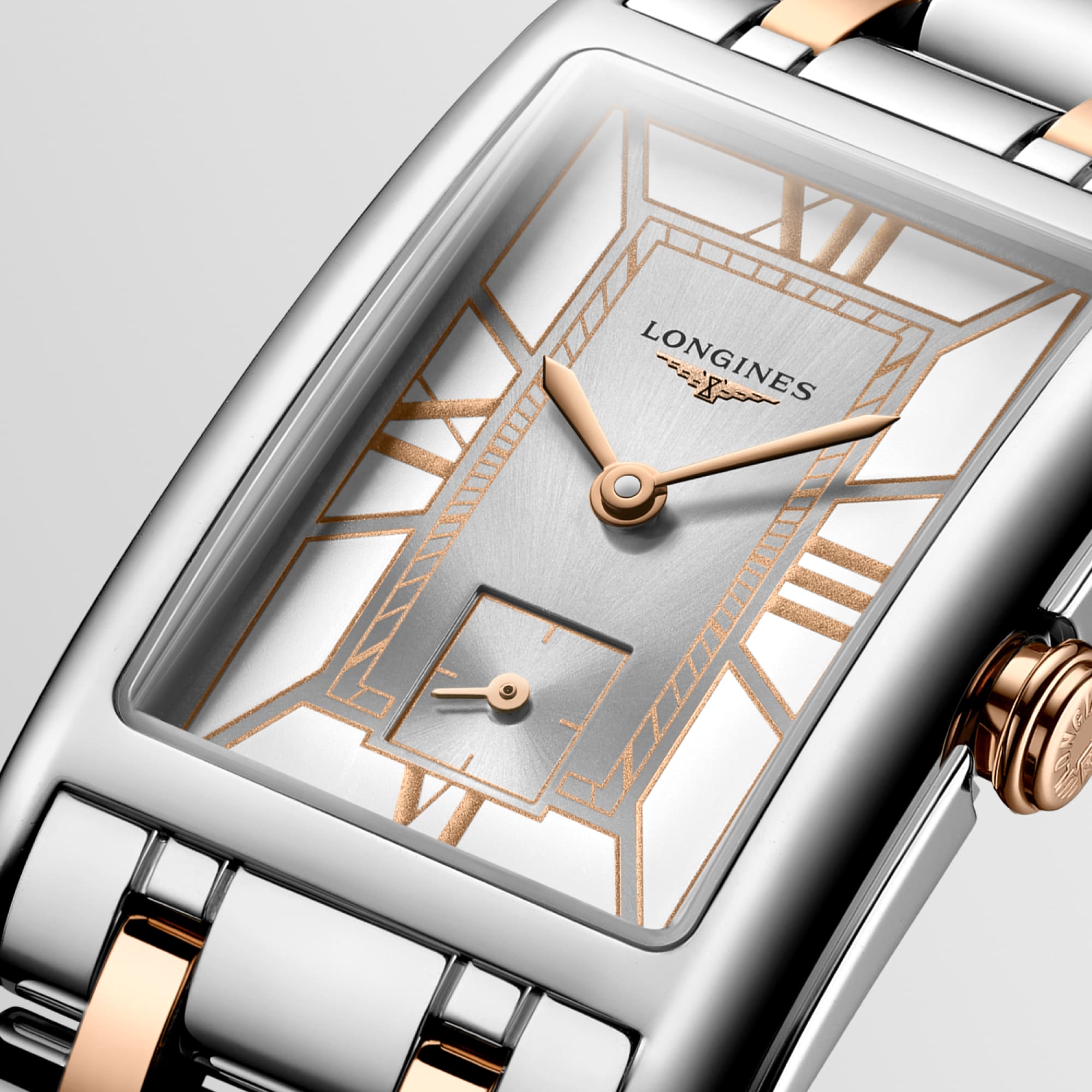 LONGINES DOLCEVITA Quartz, Stainless Steel With Rose Gold 18