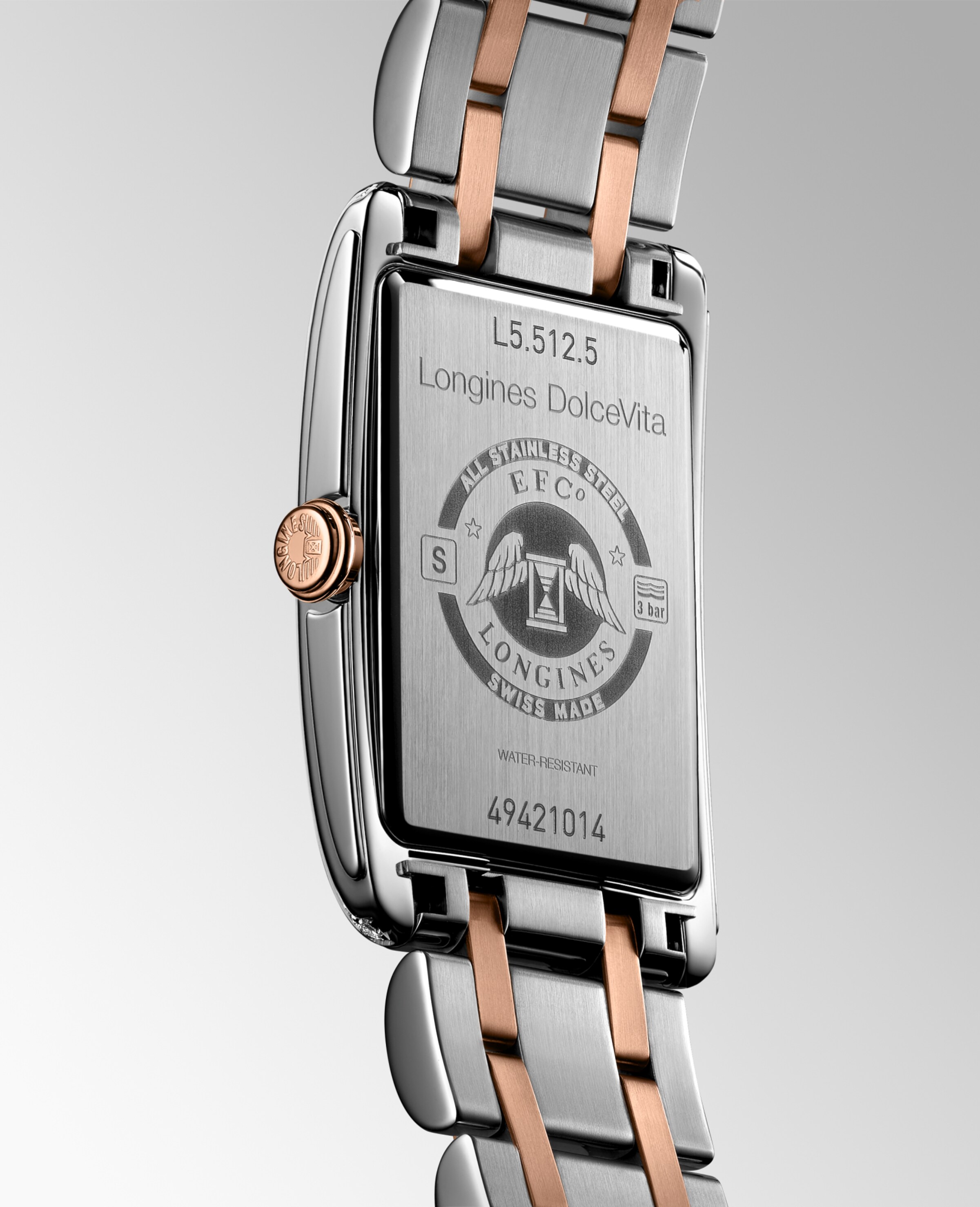 Longines DOLCEVITA Quartz Stainless steel with 18 karat pink gold crown Watch - L5.512.5.79.7