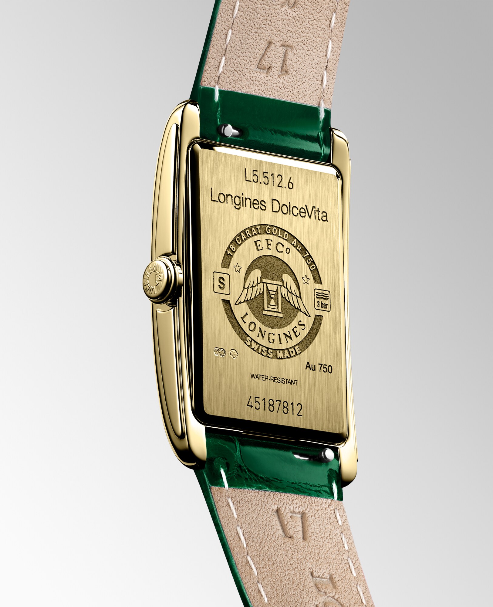 LONGINES DOLCEVITA Quartz, 18 Karat Yellow Gold, Green Dial LONGINES DOLCEVITA Quartz, 18 Karat Yellow Gold, Green Dial